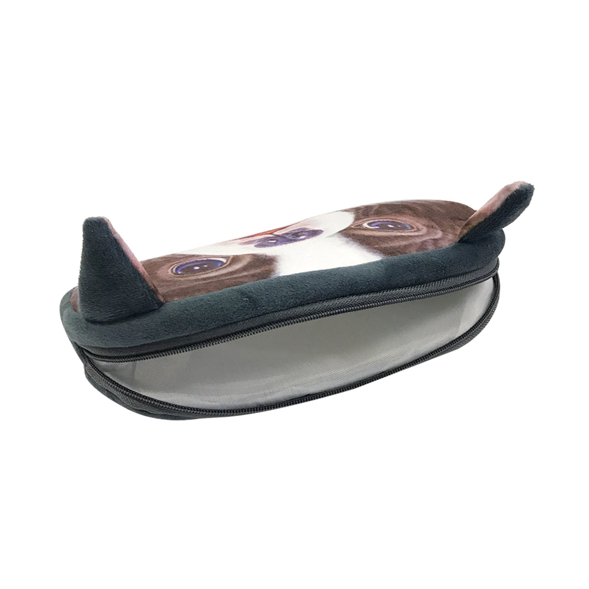 Wrapables 3D Animal Cats & Dogs Pencil Pouch, Bronze, Black & White