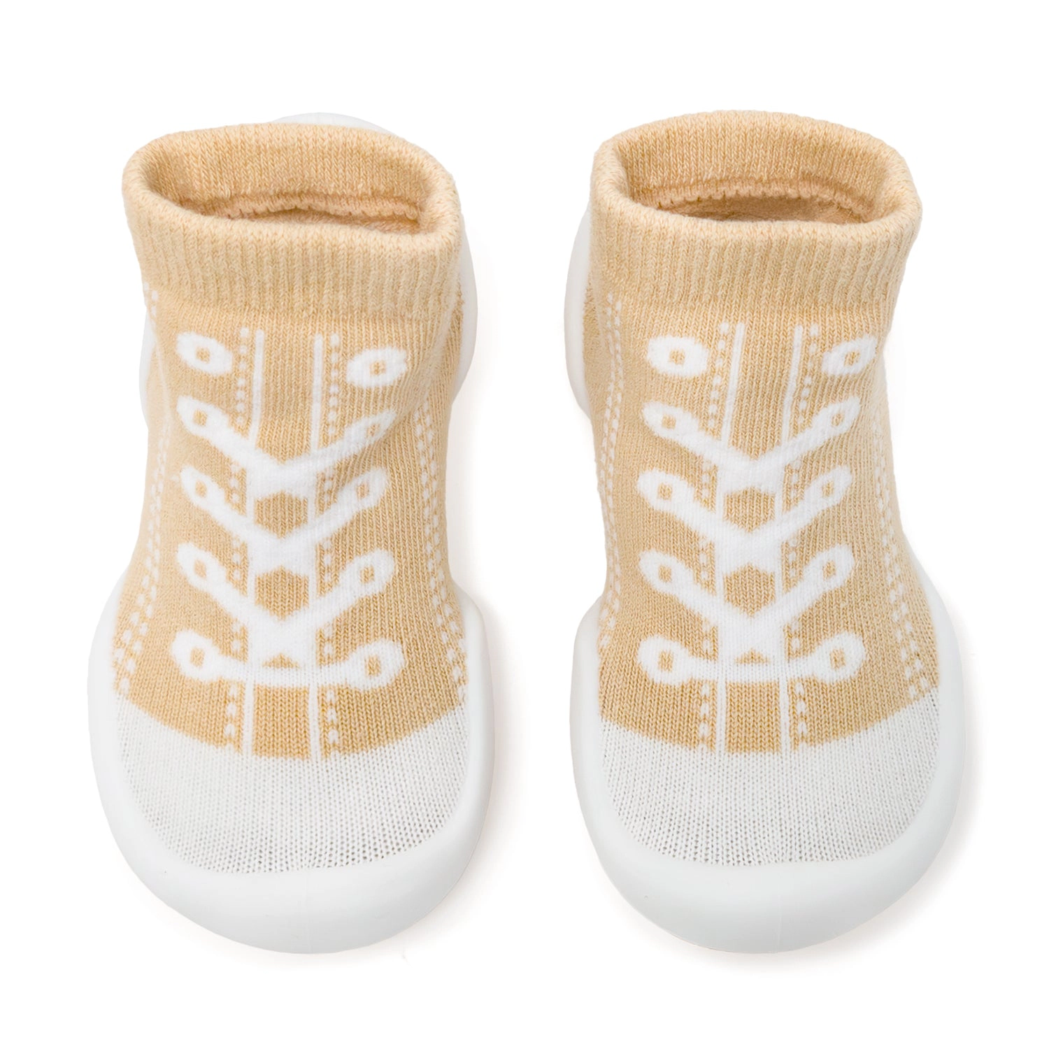Komuello Baby Boy Girl First Walk Sock Shoes Sneakers - Beige