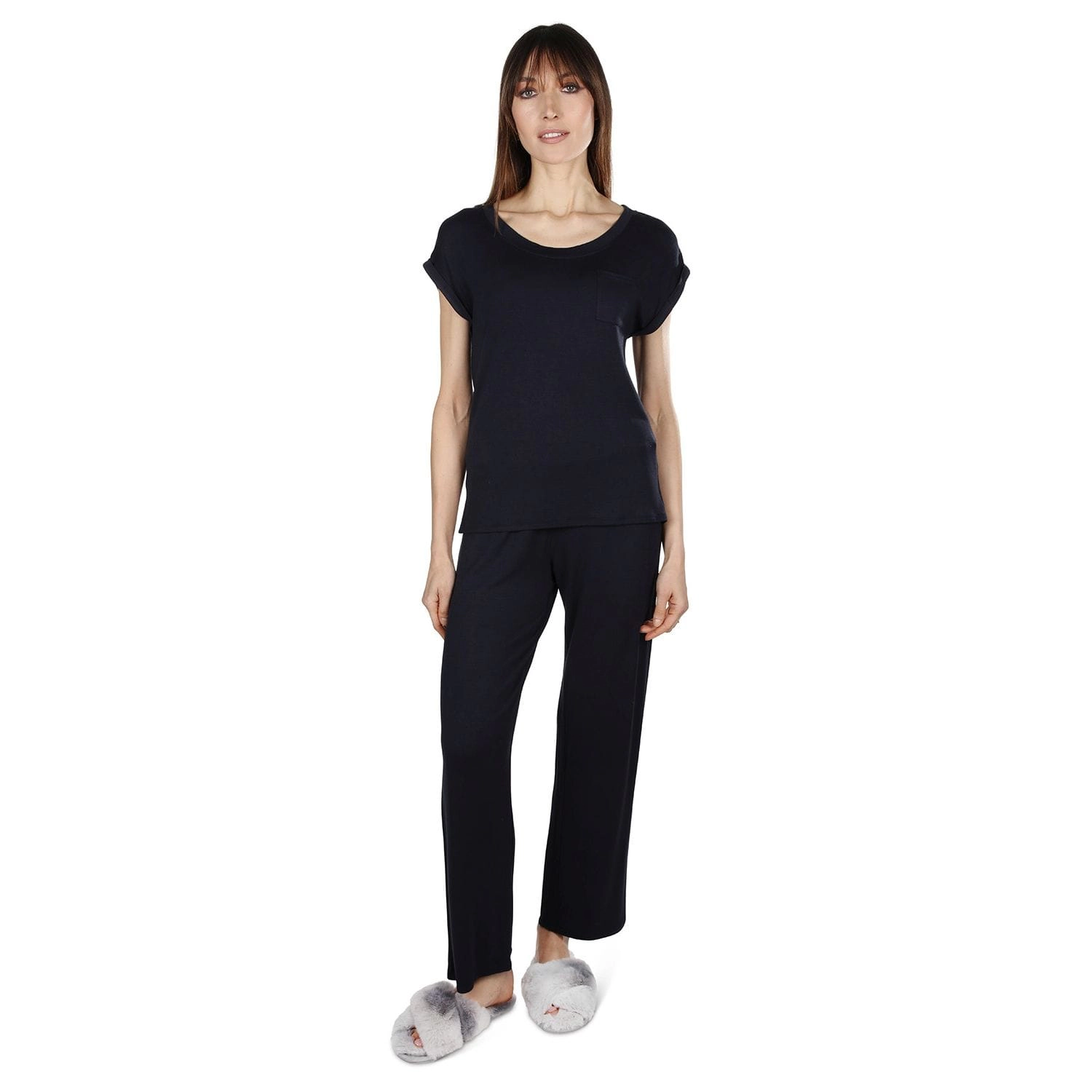 MeMoi Women's Cap-Sleeve T-Shirt and Matching Pants Set