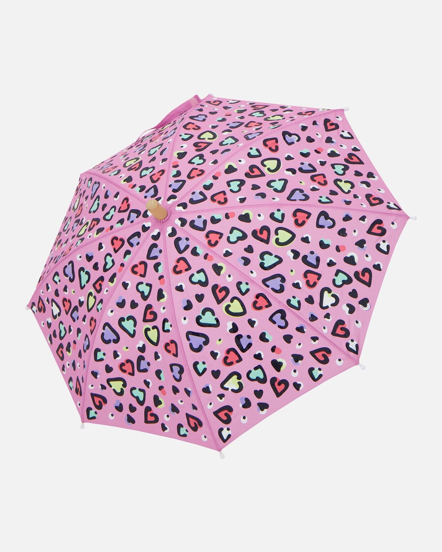 Deux par Deux Girls Color-Changing Umbrella Hearts Print