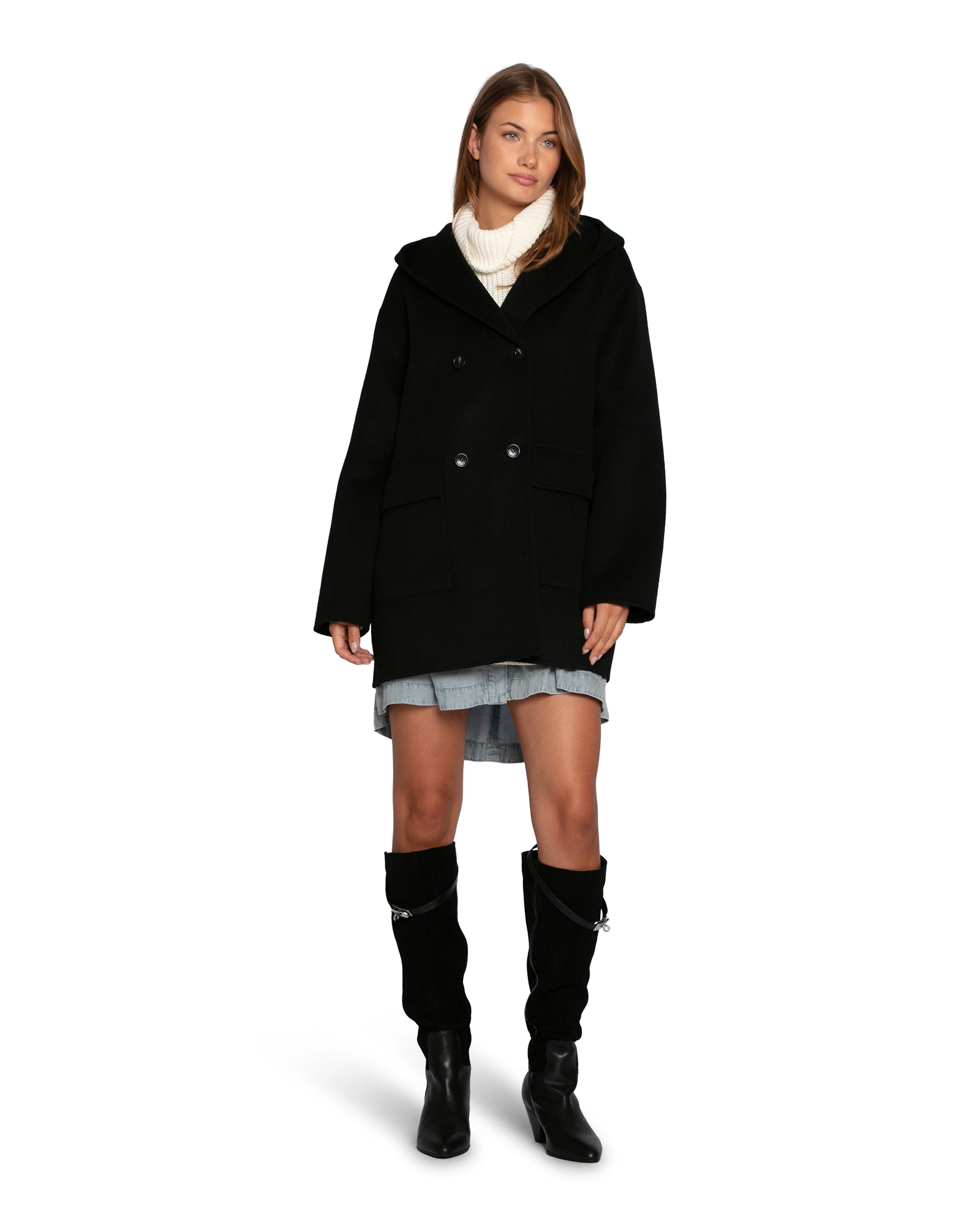 Belle & Bloom Coastal Edit Hooded Wool Blend Coat
