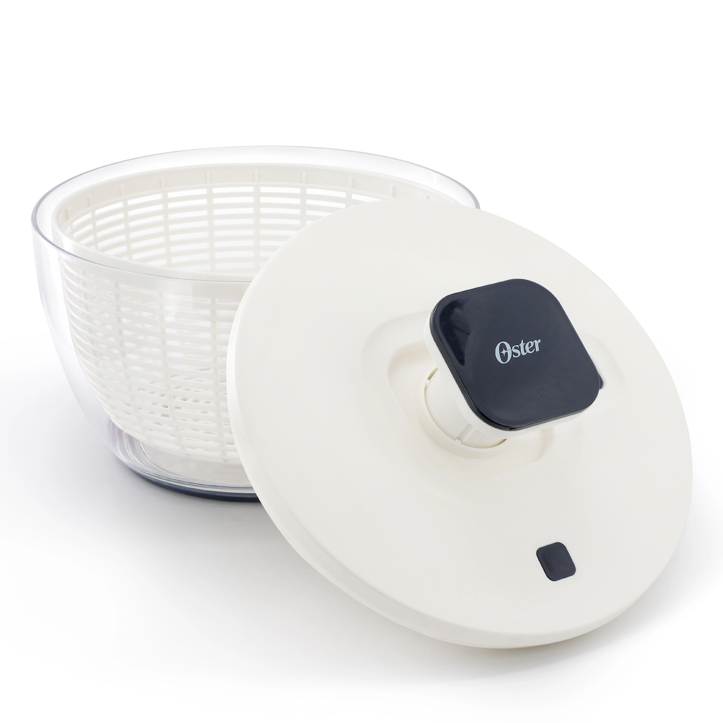 Oster Hunterdale 6.3 Quart Plastic Salad Spinner in White