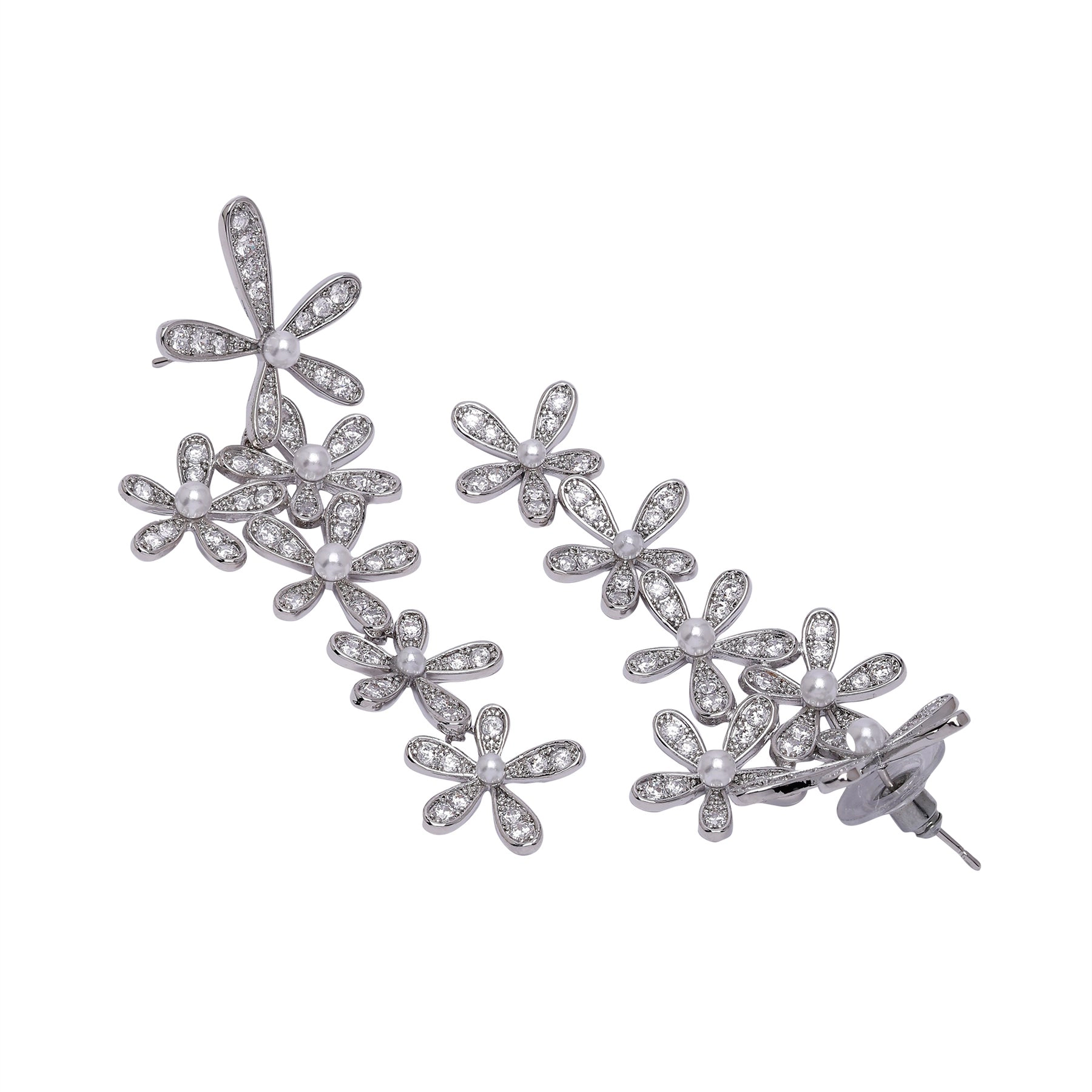 AGP PARIS Womens Diva Gleaming Floral Drop Earrings