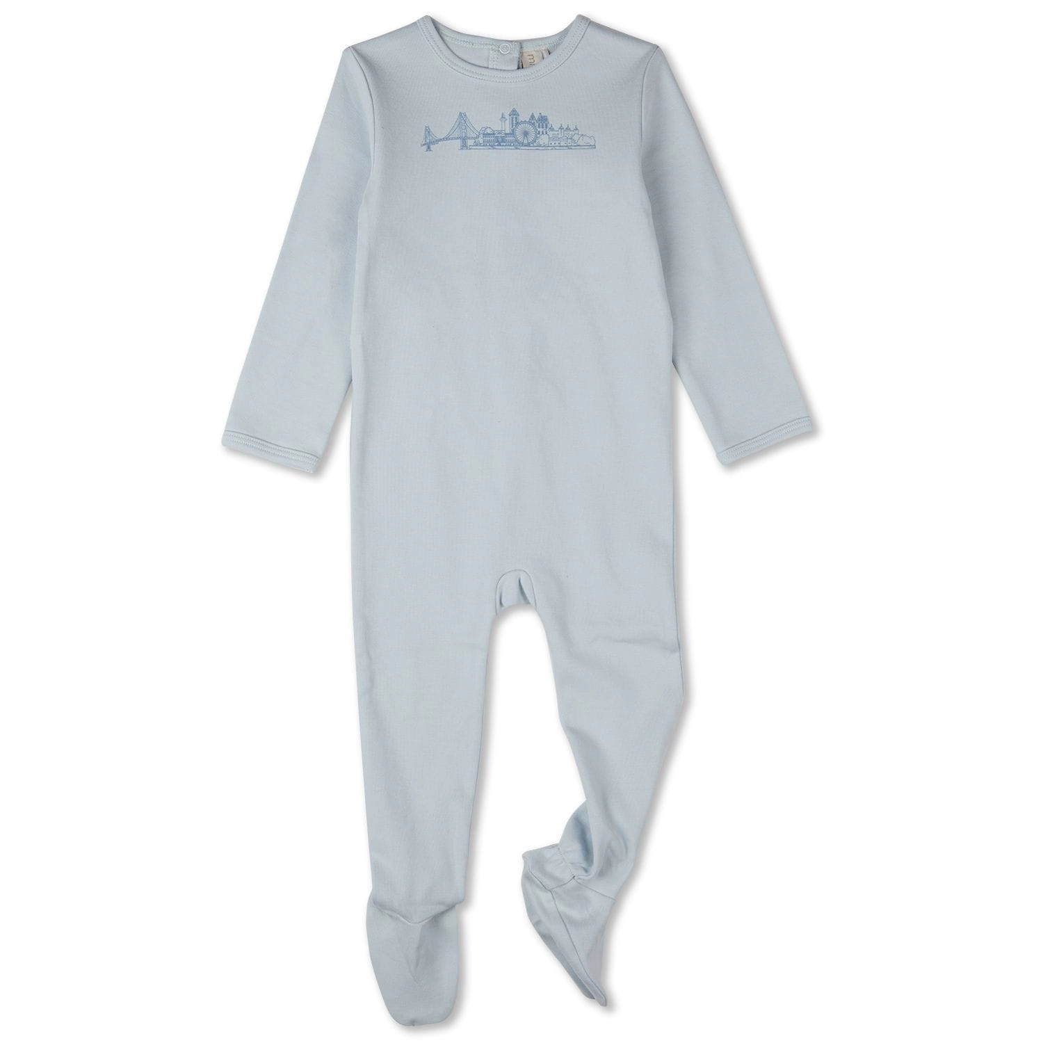 MeMoi Baby "Merry Skyline" 100% Cotton Long-Sleeve Footie