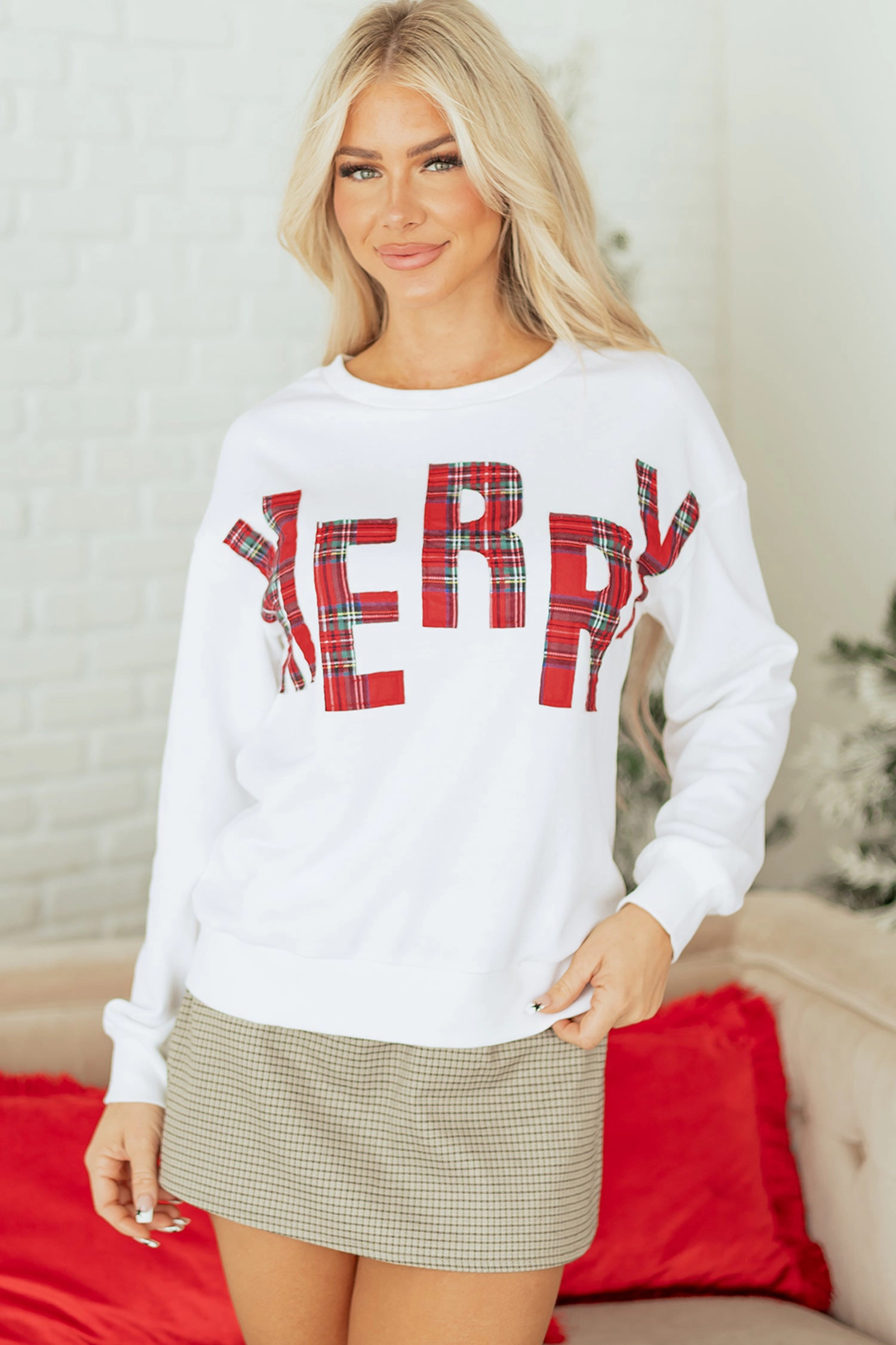 Threaded Pear Women's Joanna Merry Christmas Vacation Sweatshirt