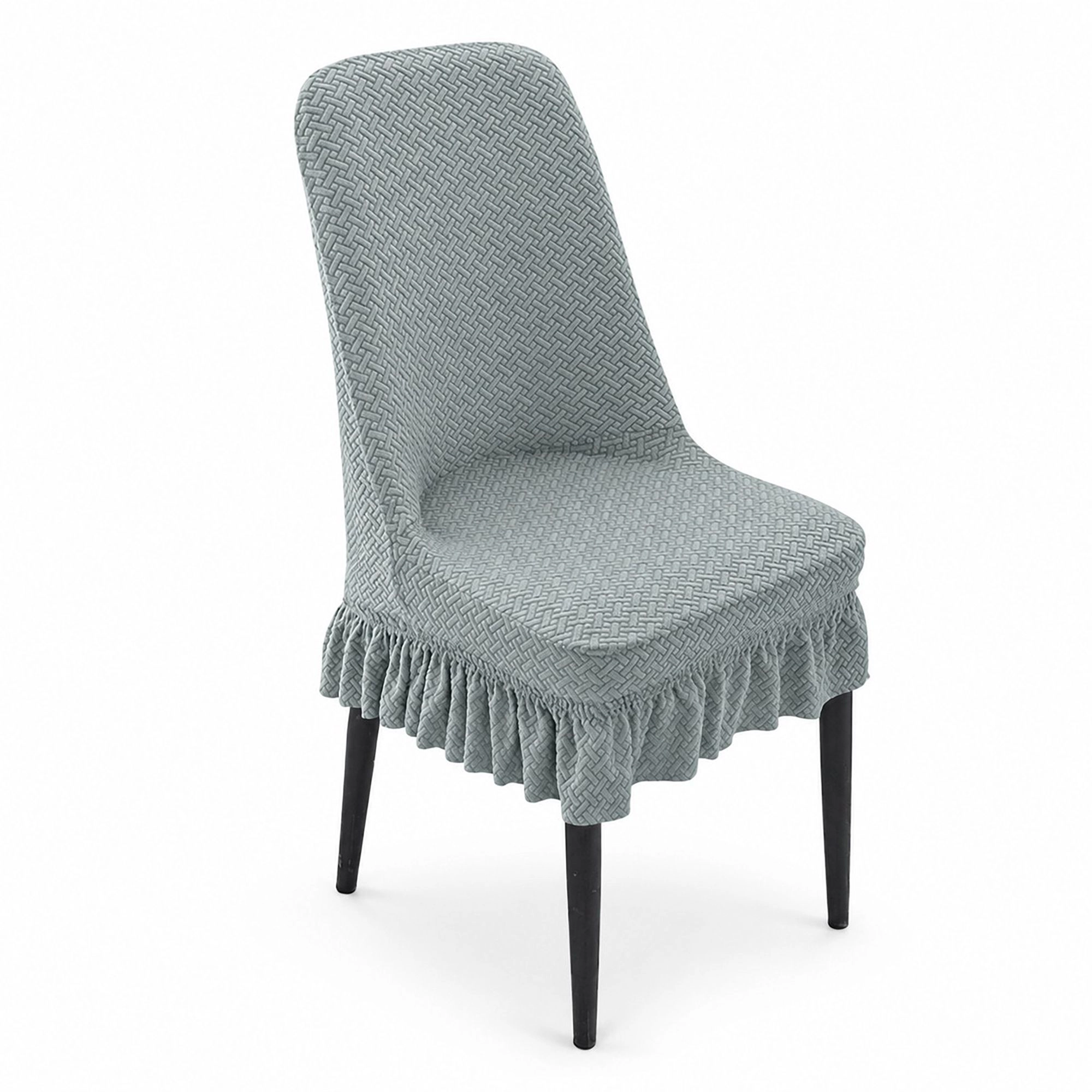 Alilang Textured Stretch Dining Chair Cover with Ruffled Skirt