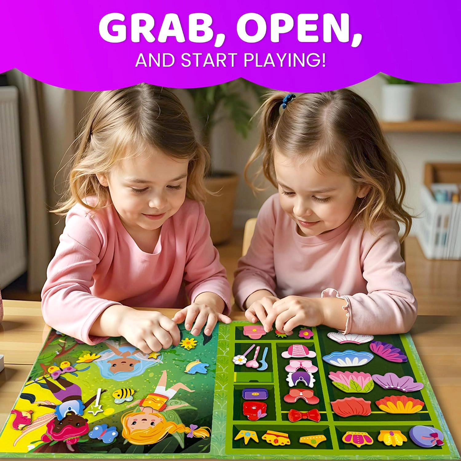 QUOKKA Magnetic Dress-Up Dolls, Creative Pretend Play Set with Mix & Match Outfits for Kids Ages 3-5