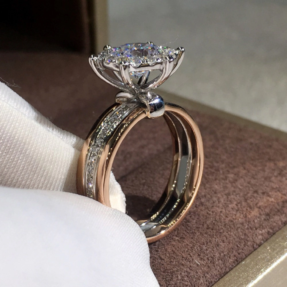 Classic 4 Claws Design Bridal Engagement Wedding Rings