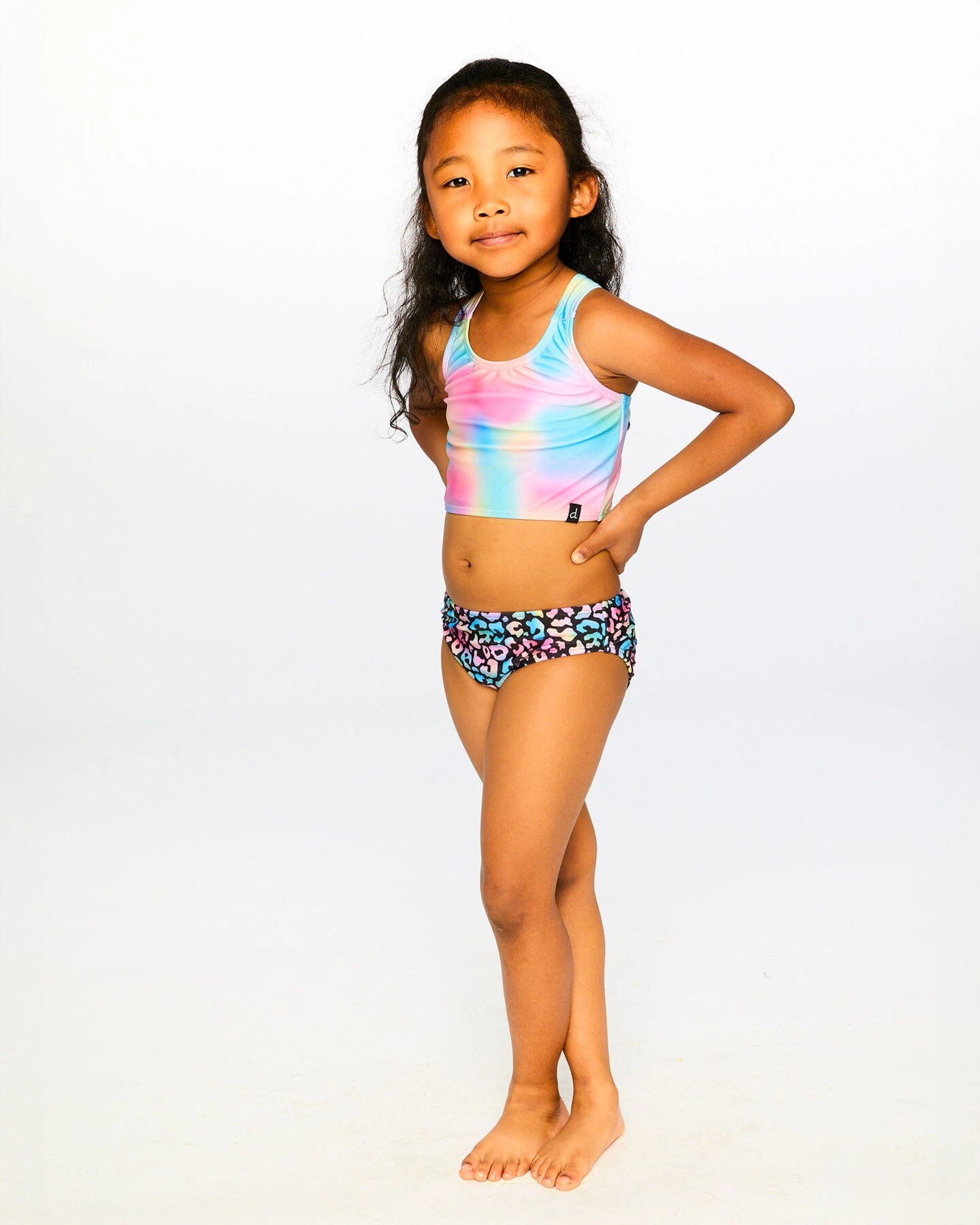 Deux par Girls Recycled Polyester Top and Bottom Two-Piece Swimsuit