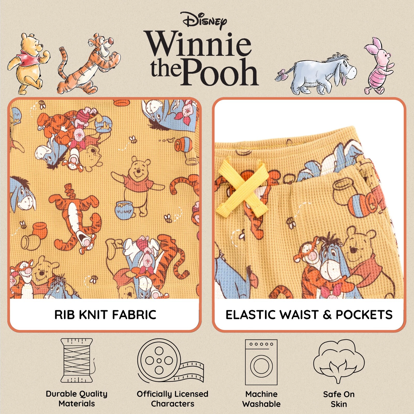 Disney Winnie the Pooh Boys' 2-Piece T-Shirt and Shorts Set
