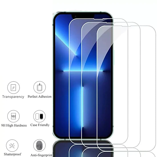 Qixxronics Screen Protector for iPhone 13 Pro Max (6.7 inch) Anti-Scratch Self-Adhere 3PCS Tempered Glass