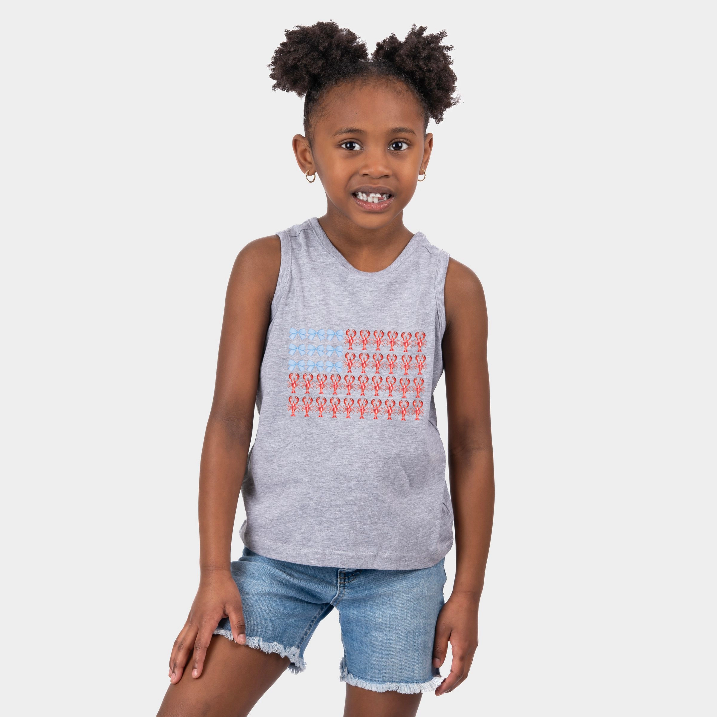 The Juniper Shop - Youth Tank Top Lobster American Flag Coquette