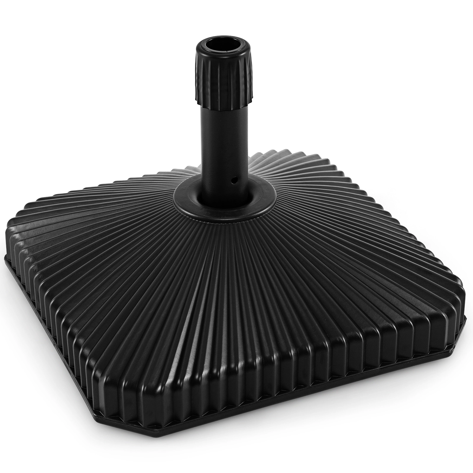 Slickblue HDPE Patio Umbrella Base Stand 44 lb Fill Capacity with Adapters Black