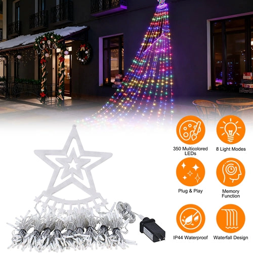 GBruno 350-LED Multicolor Christmas Star Waterfall Lights