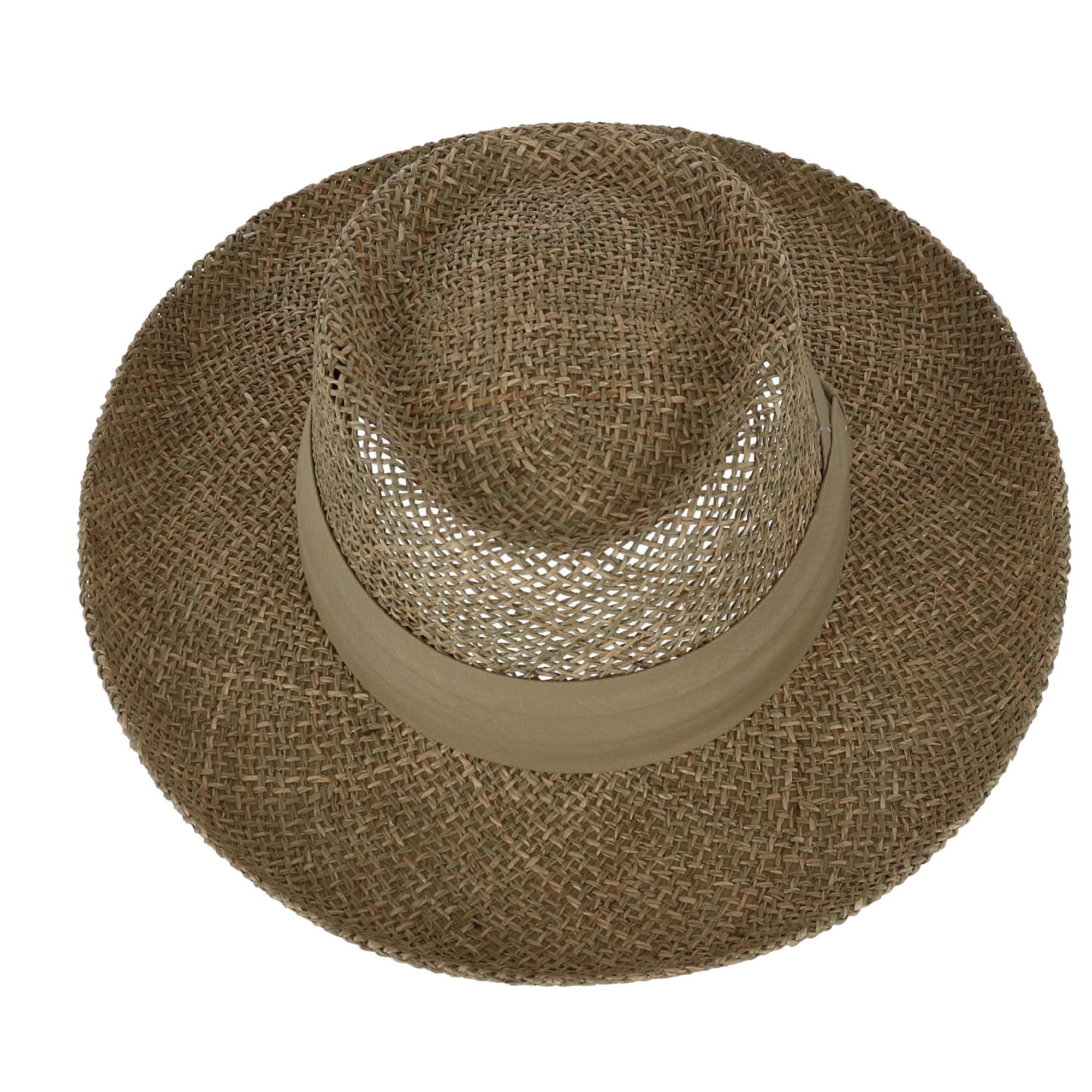 Kenny K Men's Twisted Seagrass Gambler Hat with Pleated Band