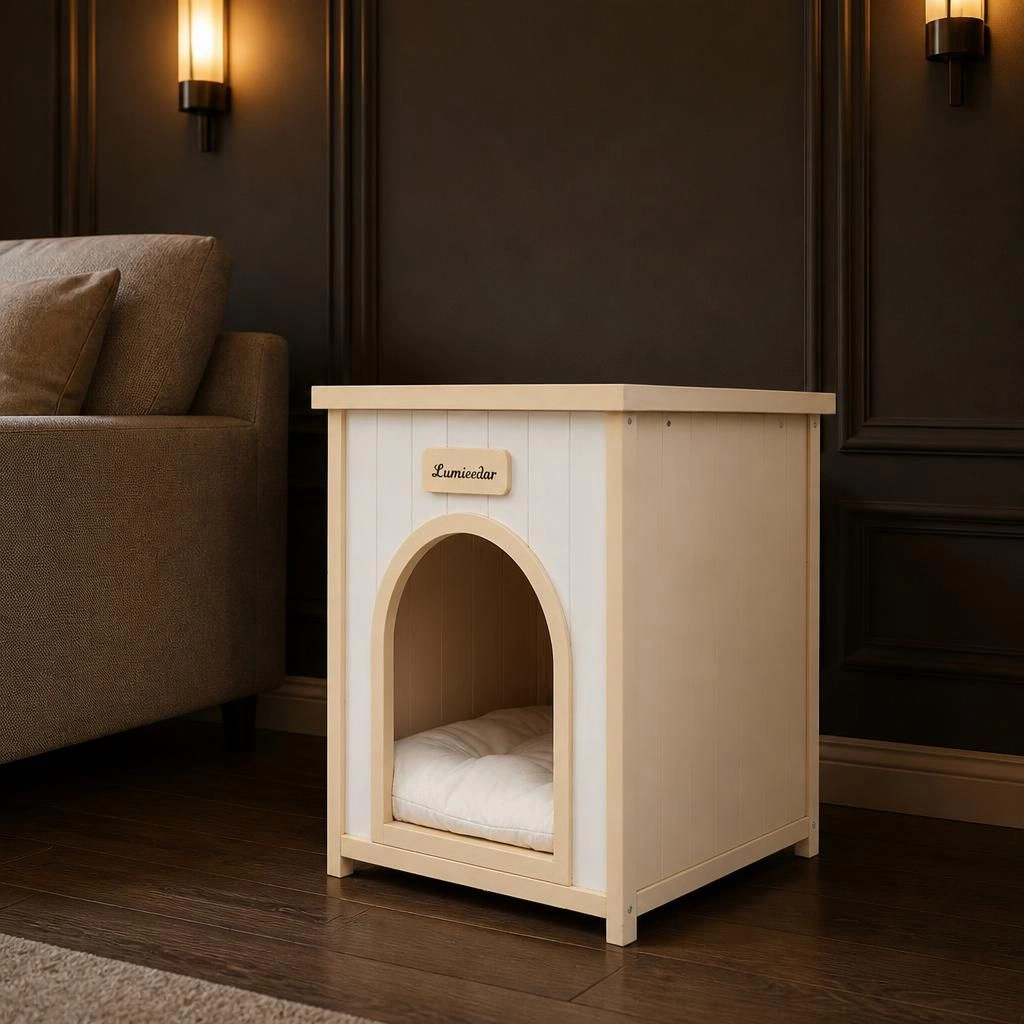 Ifmall Solid Wood Raised Pet Bed