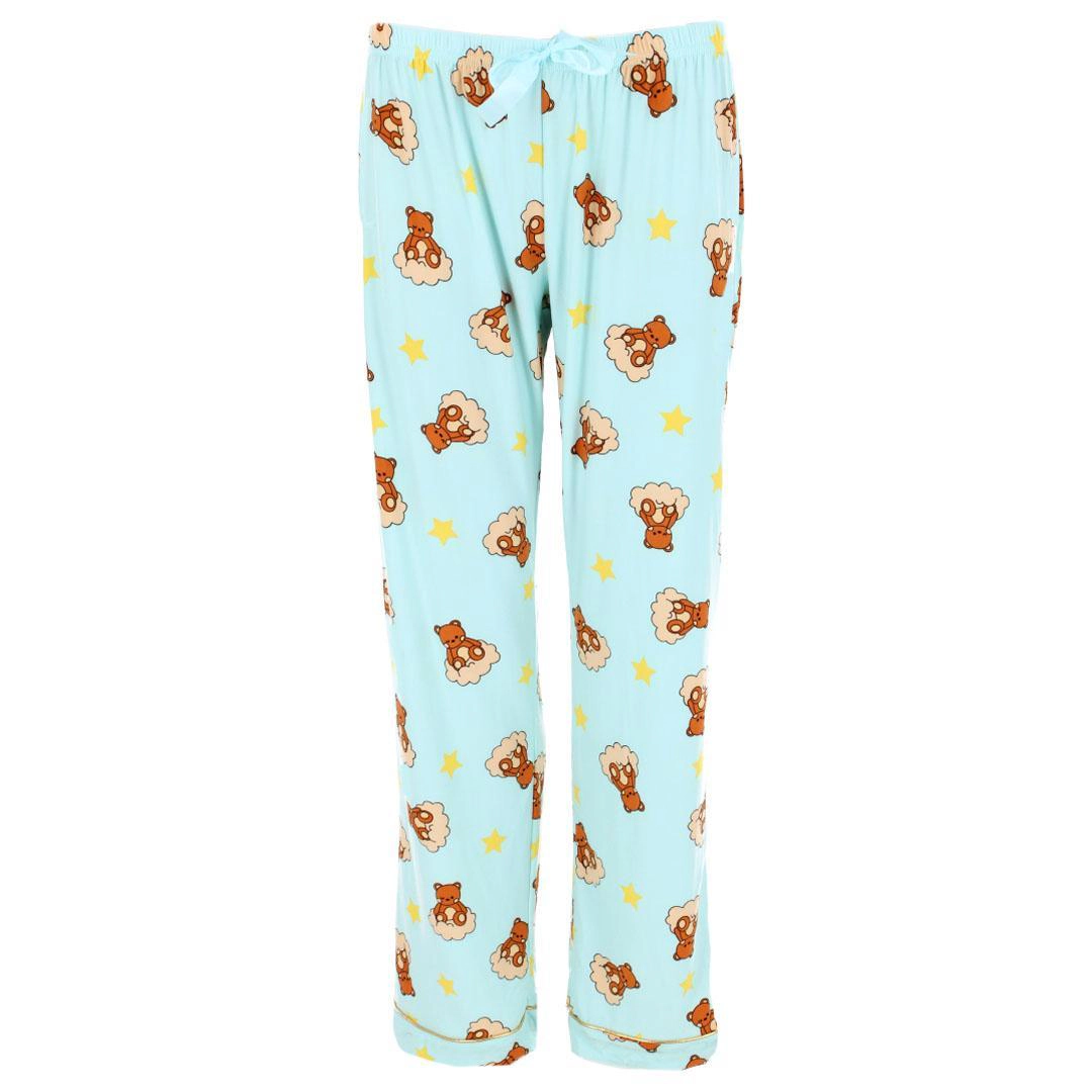 Mentally Exhausted Women's Notch Collar Dreamy Bear Pajama Set