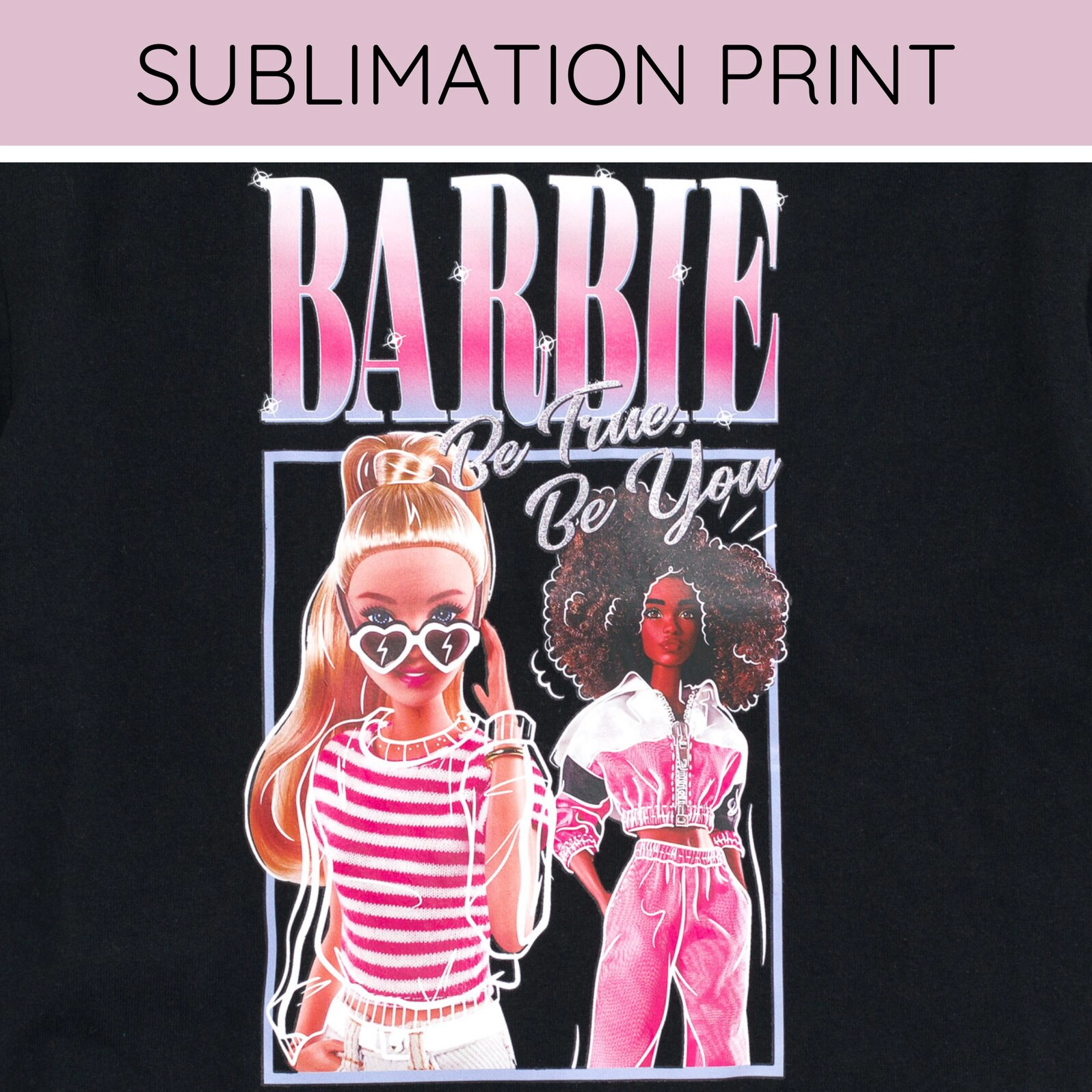 Barbie Girls' Glitter 2-Piece T-Shirt and Bike Shorts Set