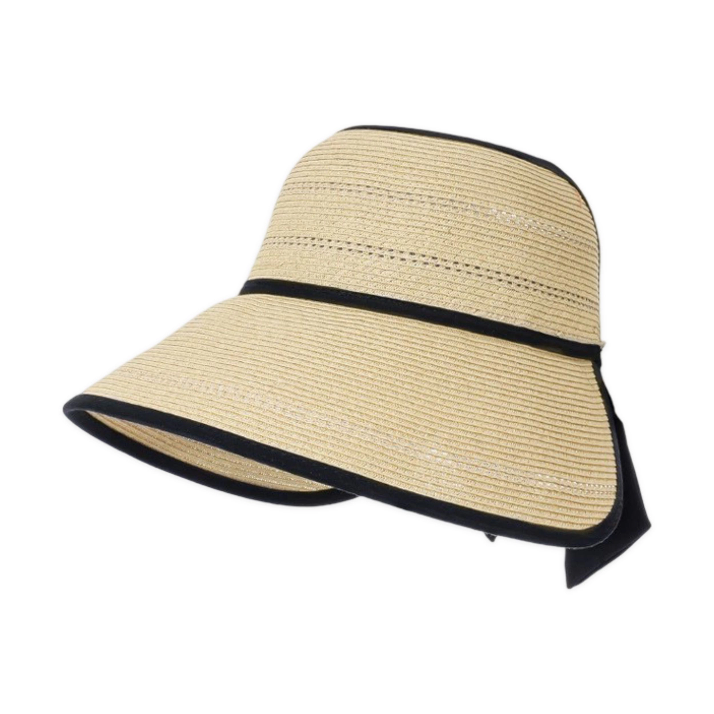 Anna-Kaci Womens Wide Brim Straw Visor Hat Breathable Foldable Summer Sun Beach Vacation