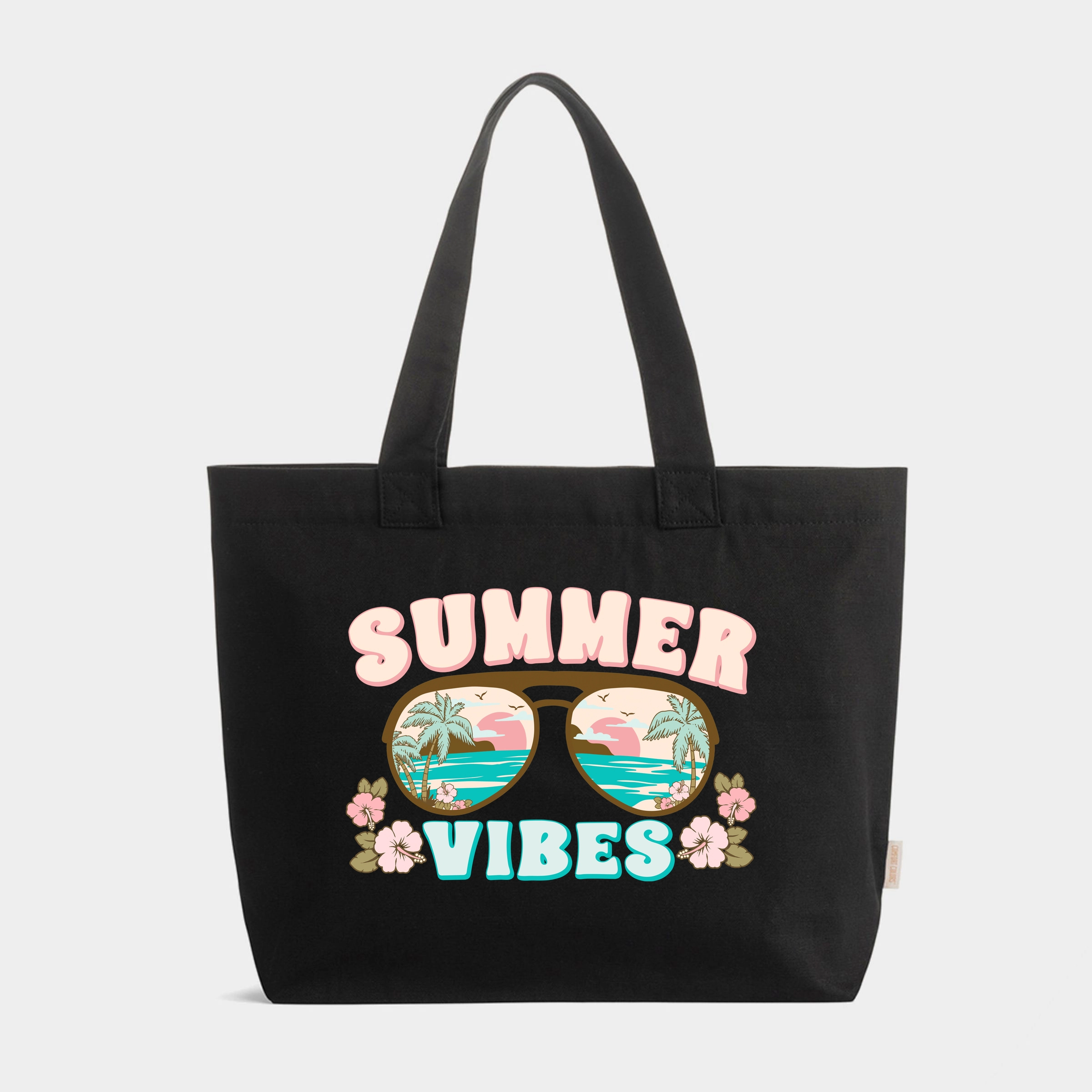 Simply Sage Market - Zippered Canvas Tote Summer Vibes Beach