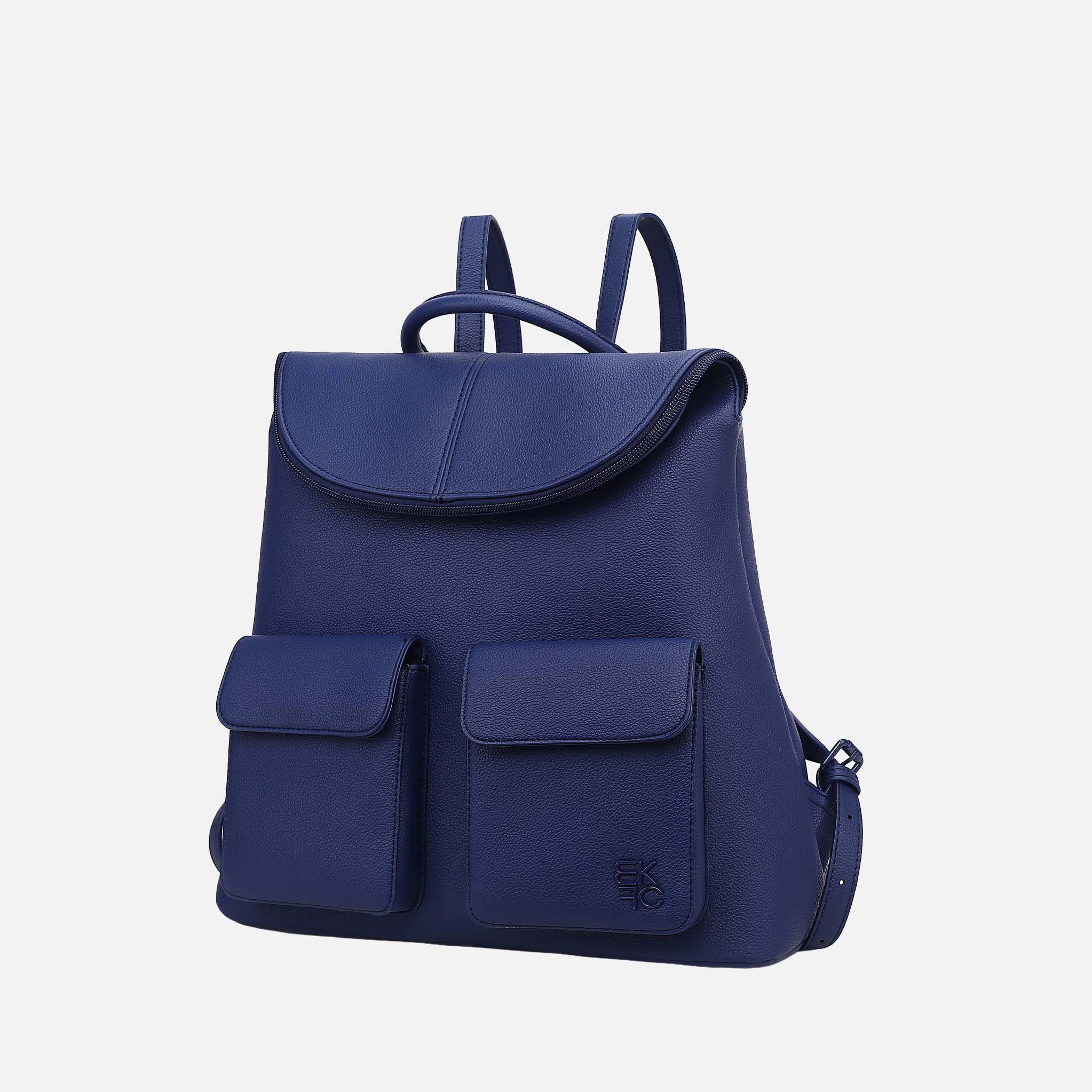 Mia K Collection Natalie Vegan Leather Flap-Top Backpack