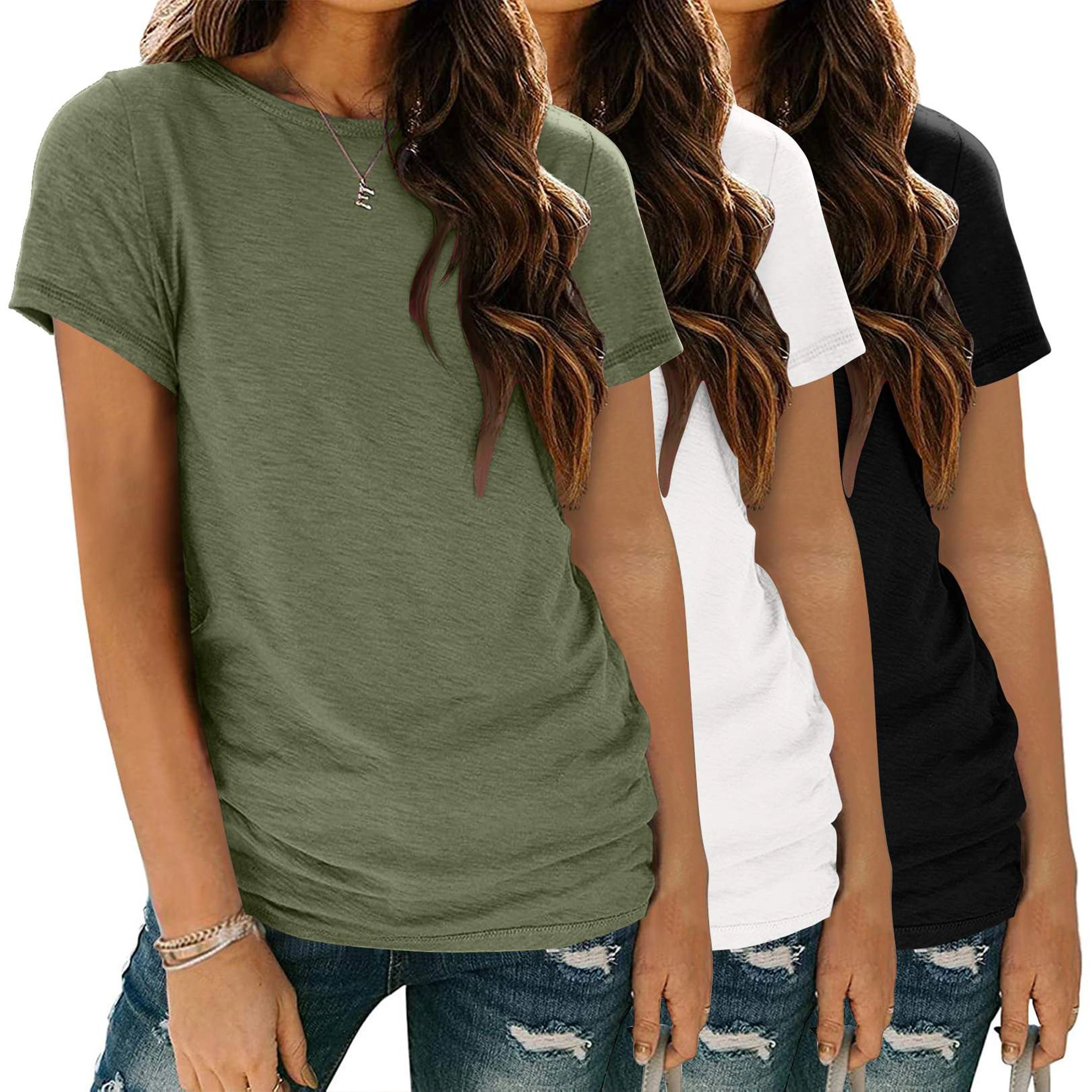 Zeagoo Women Cotton Crew Neck Top