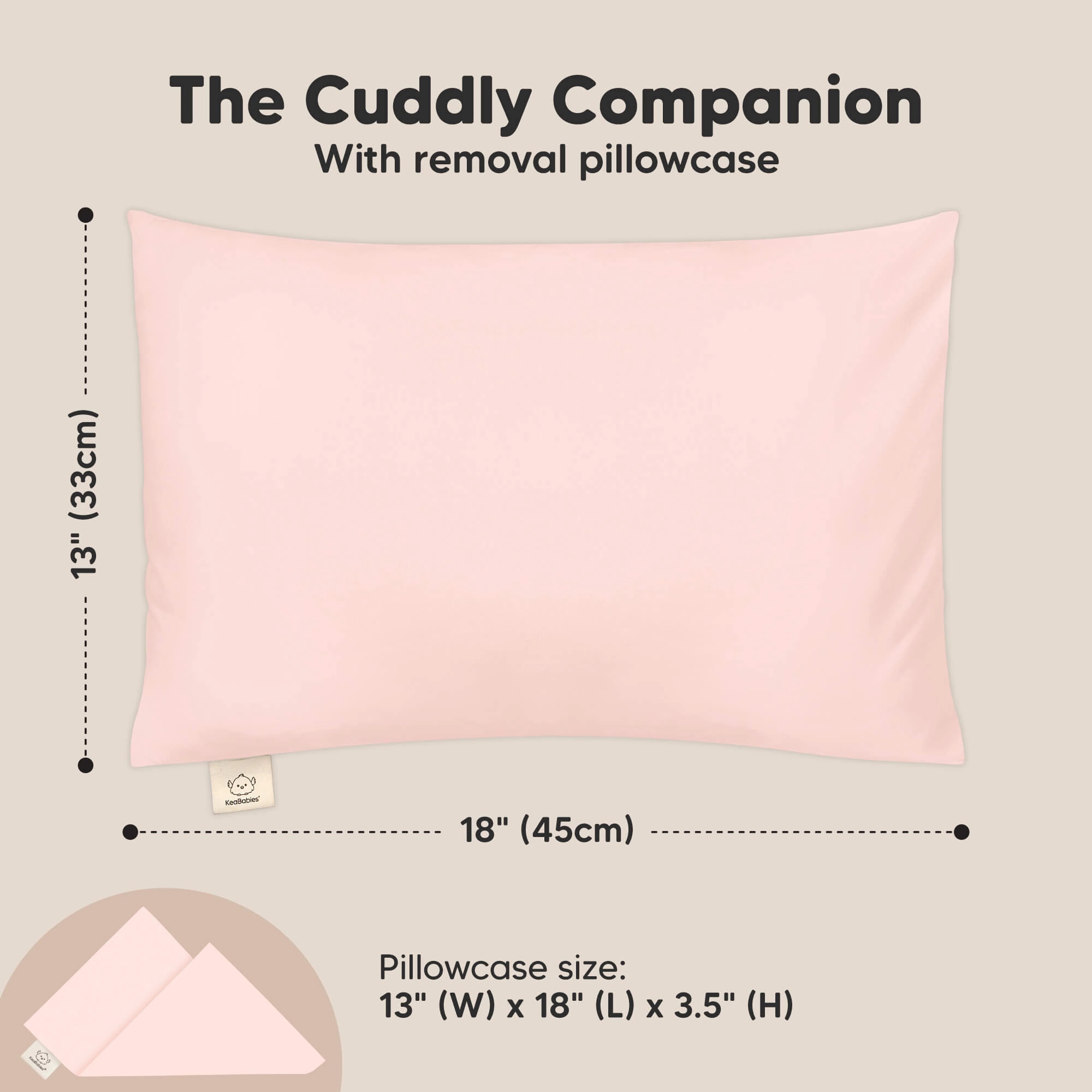 KeaBabies Cuddly Toddler Pillow with Pillowcase