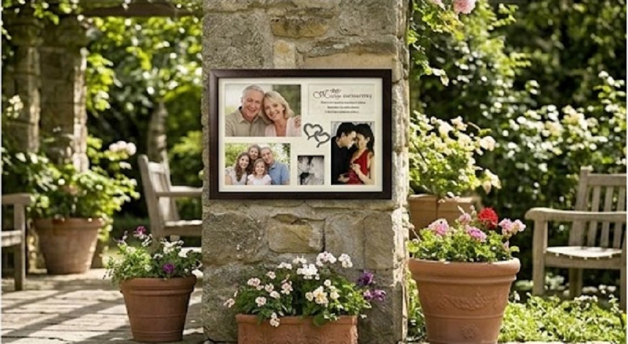 Jiallo Aura 50th Anniversary Golden Wedding 4-Opening Collage Photo Frame