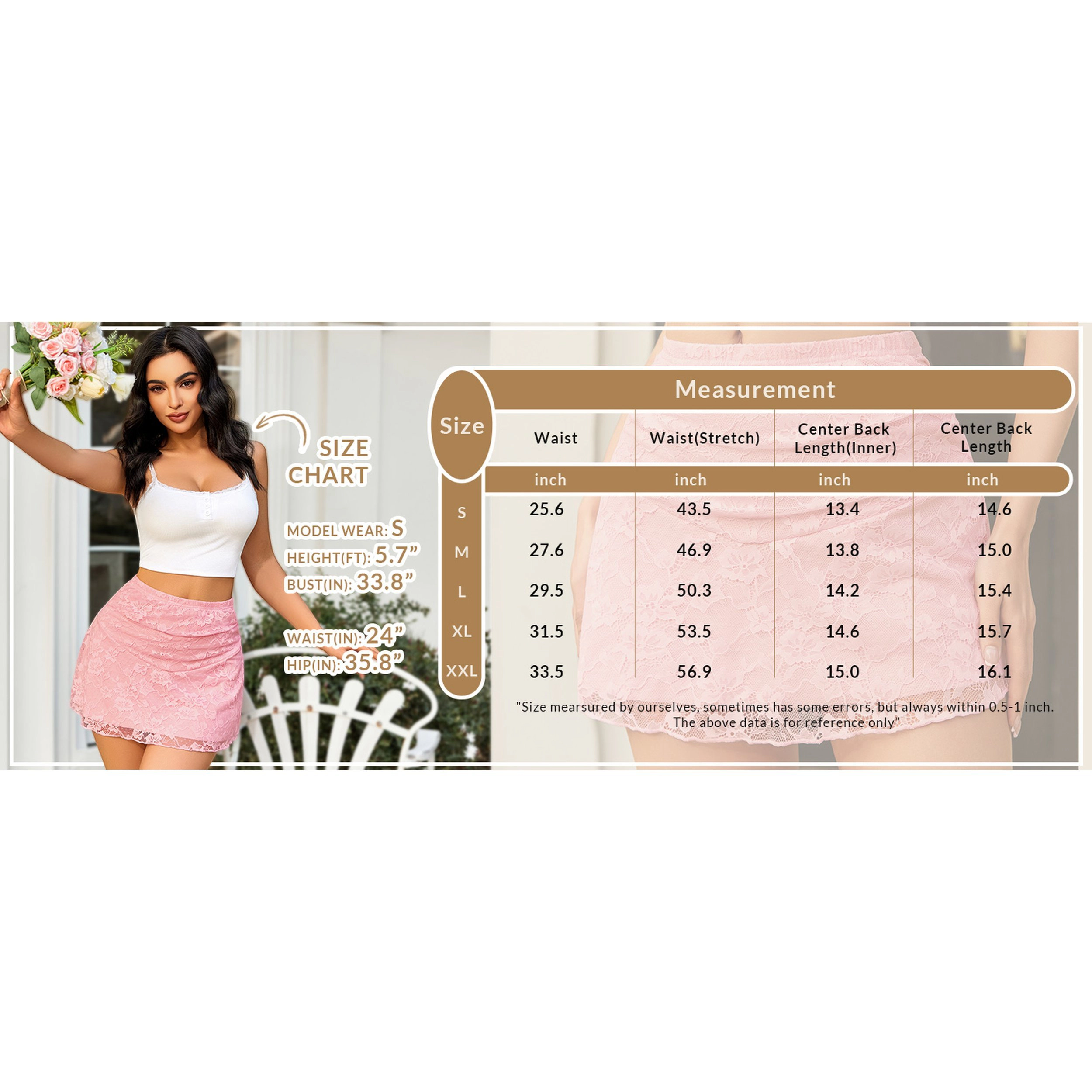 Avidlove Women's Lace Double Layered Mini Skirt