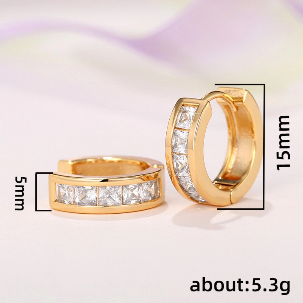 Wardrobe Whimsy Channel Set Cubic Zirconia Huggie Hoop Earrings