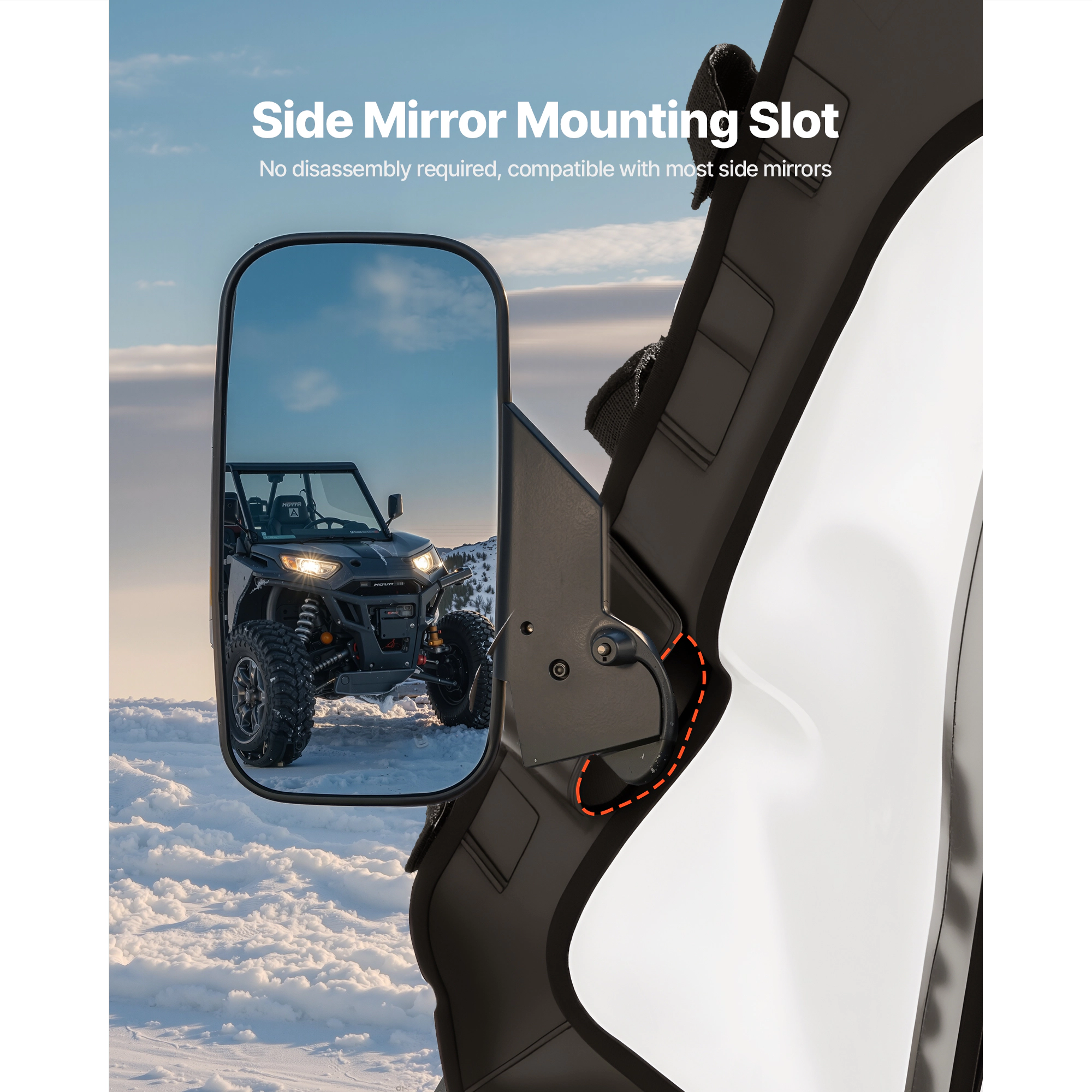 HONGGE Cab Enclosure Upper Doors, Soft Upper Doors, Windproof Upgraded Zipper UTV Soft Side Window Kit, with Windshields