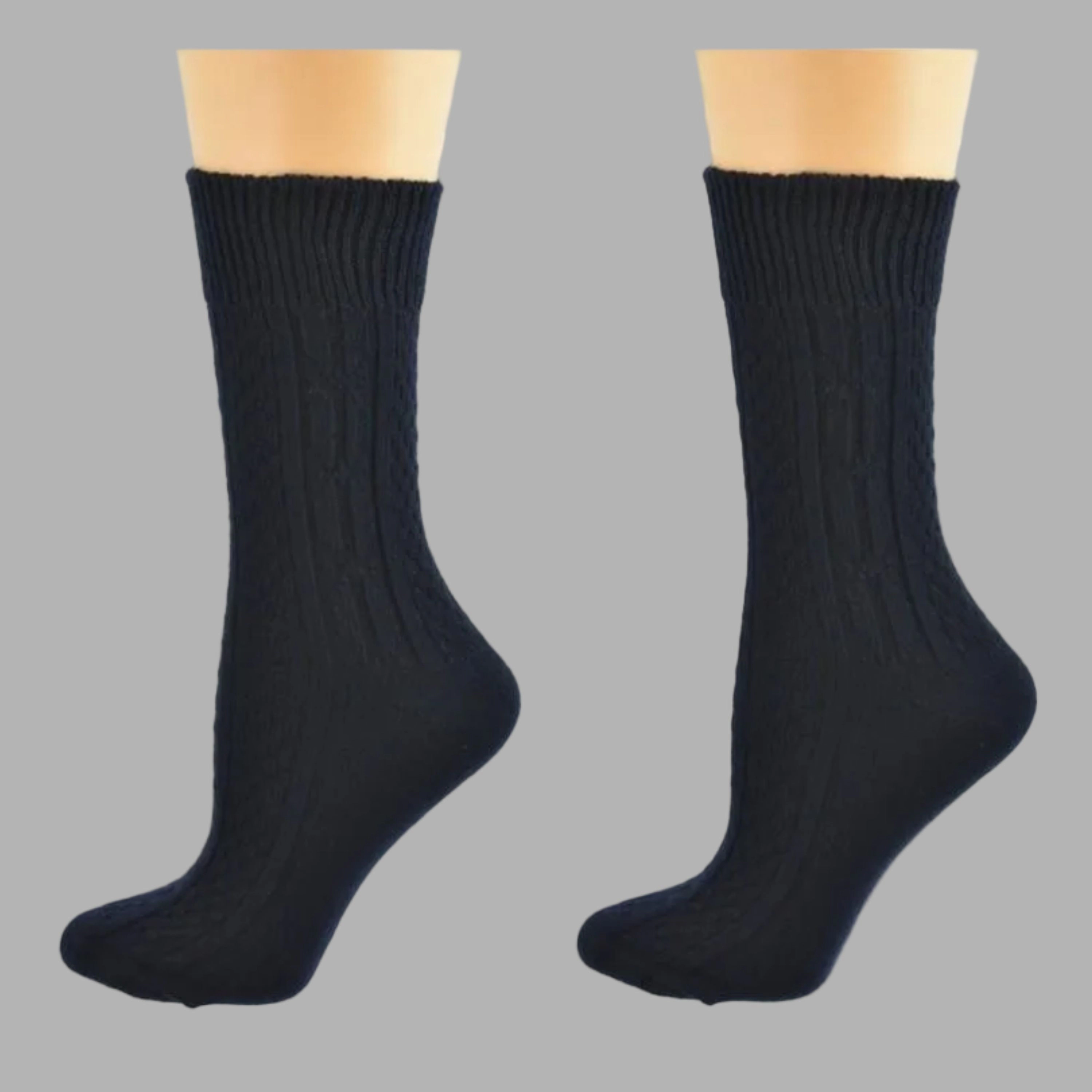 Wear Sierra Classic Cable Knit Acrylic Crew Socks 2 pair pack