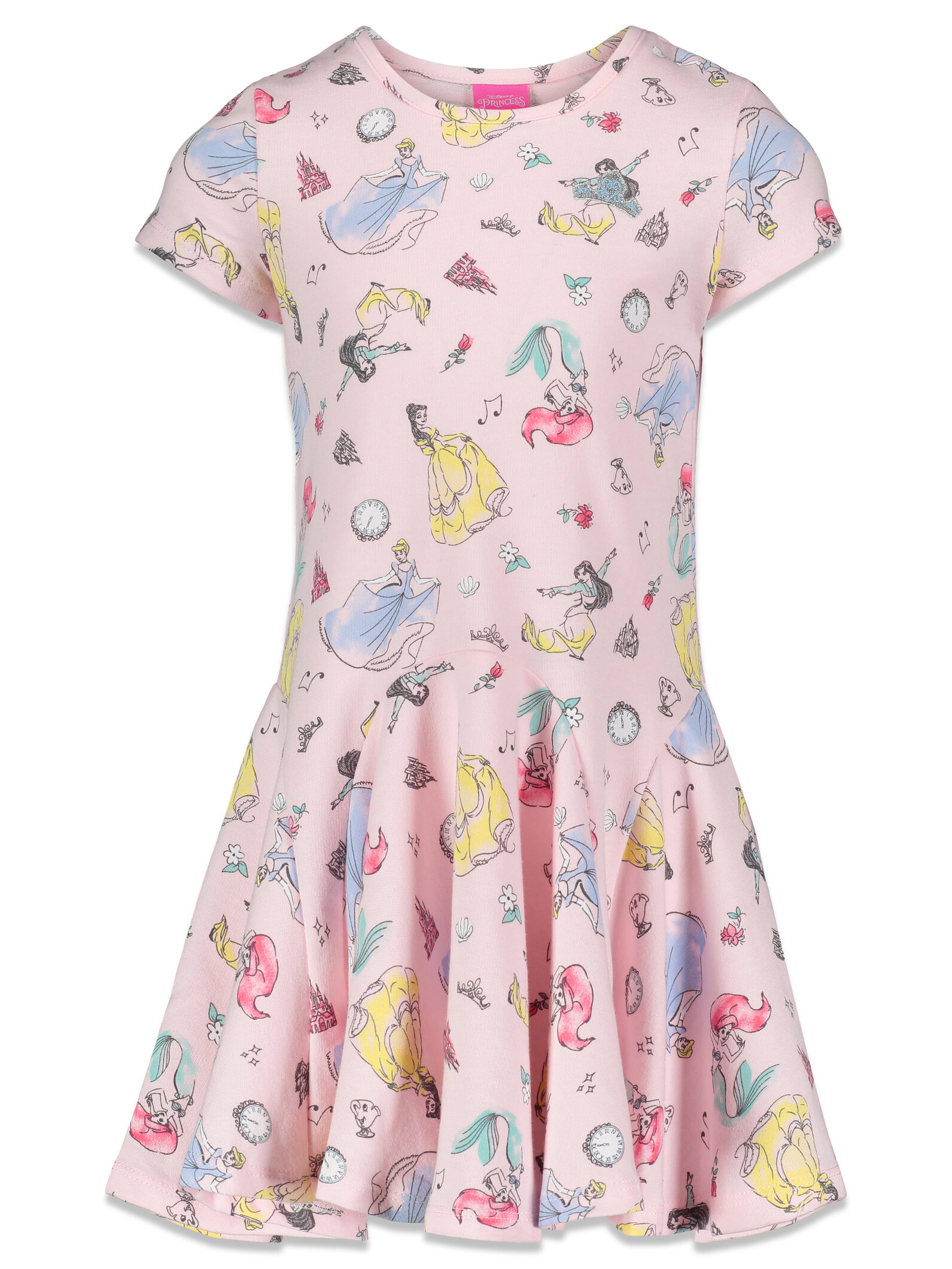 Disney Princess Girls' Short Sleeve Skater Dress