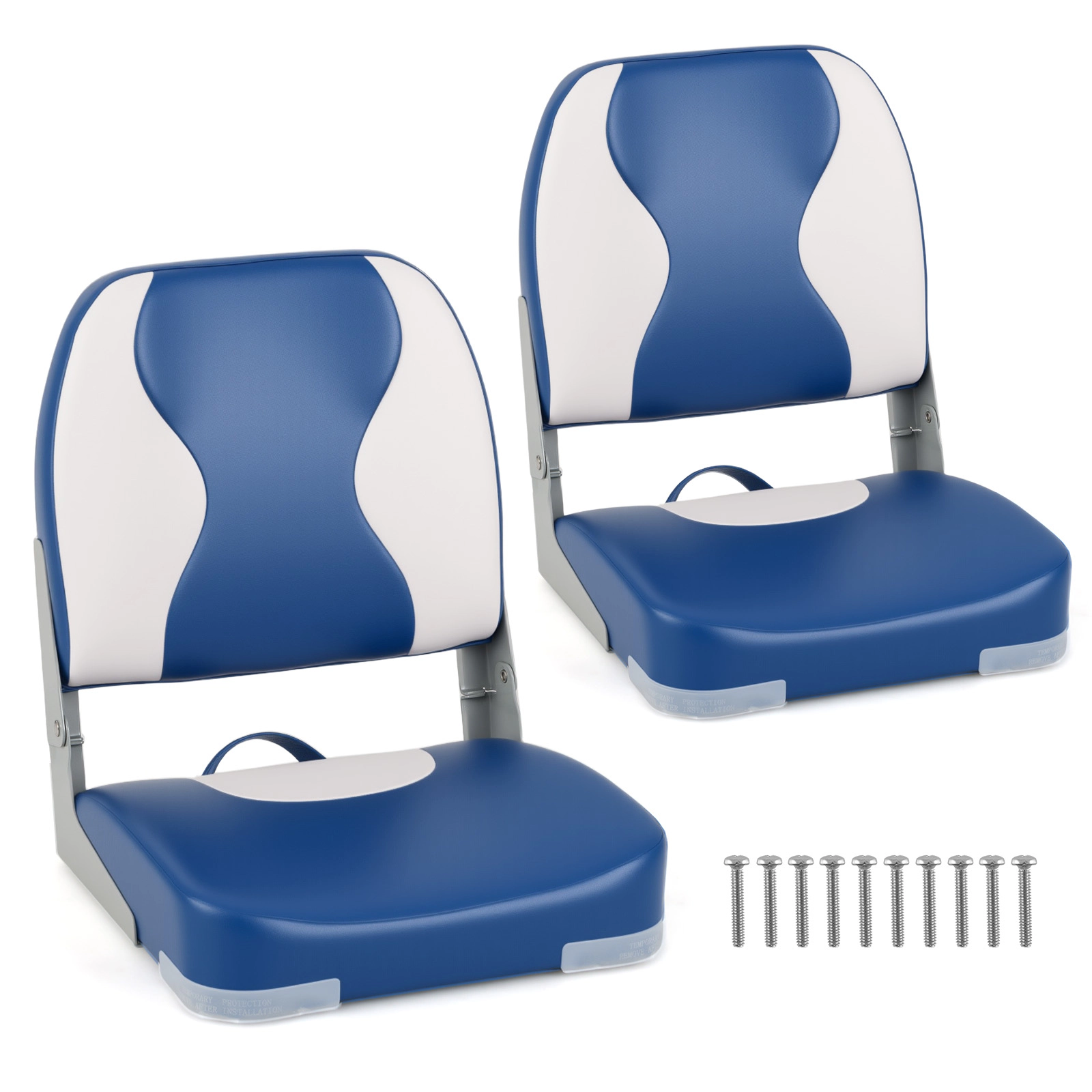 SUGIFT Set of 2 Folding Boat Seats, 330-Lb Capacity, Aluminum Hinges