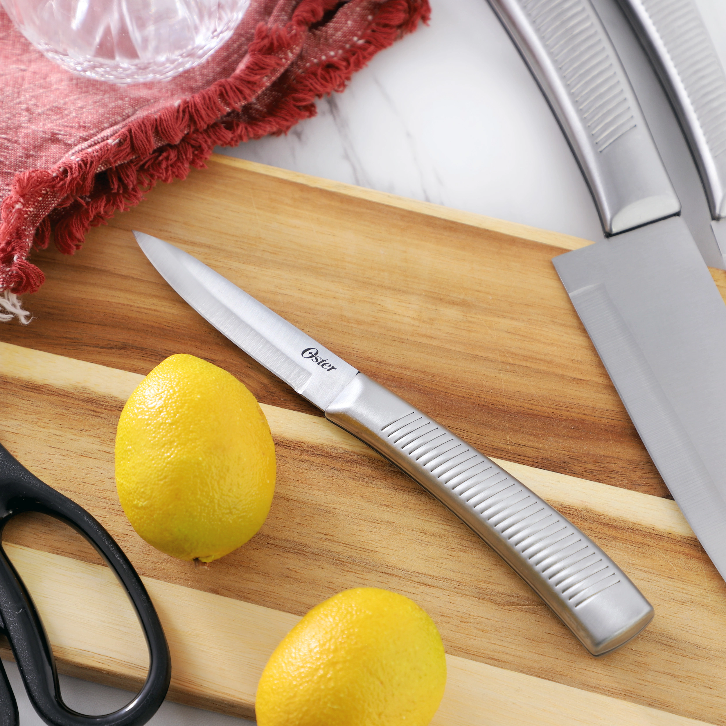 Oster Eddington 4 Piece Stainless Steel Cutlery Set with Ridged Handles