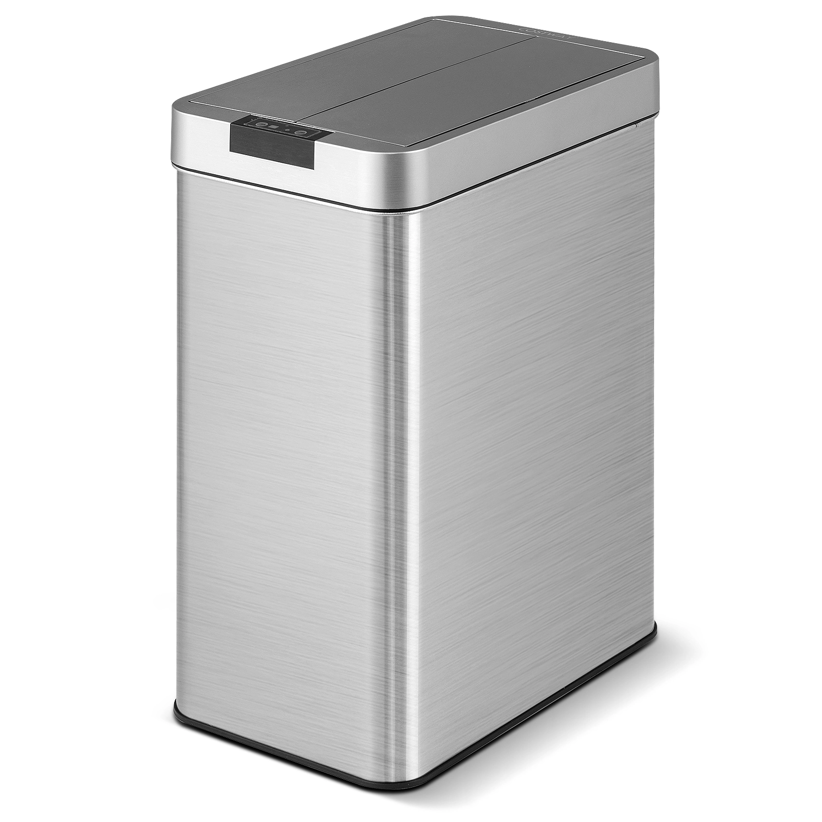 Hivvago 13.2 Gal Slim Kitchen Trash Can with Wing Lids and Stainless Steel Frame