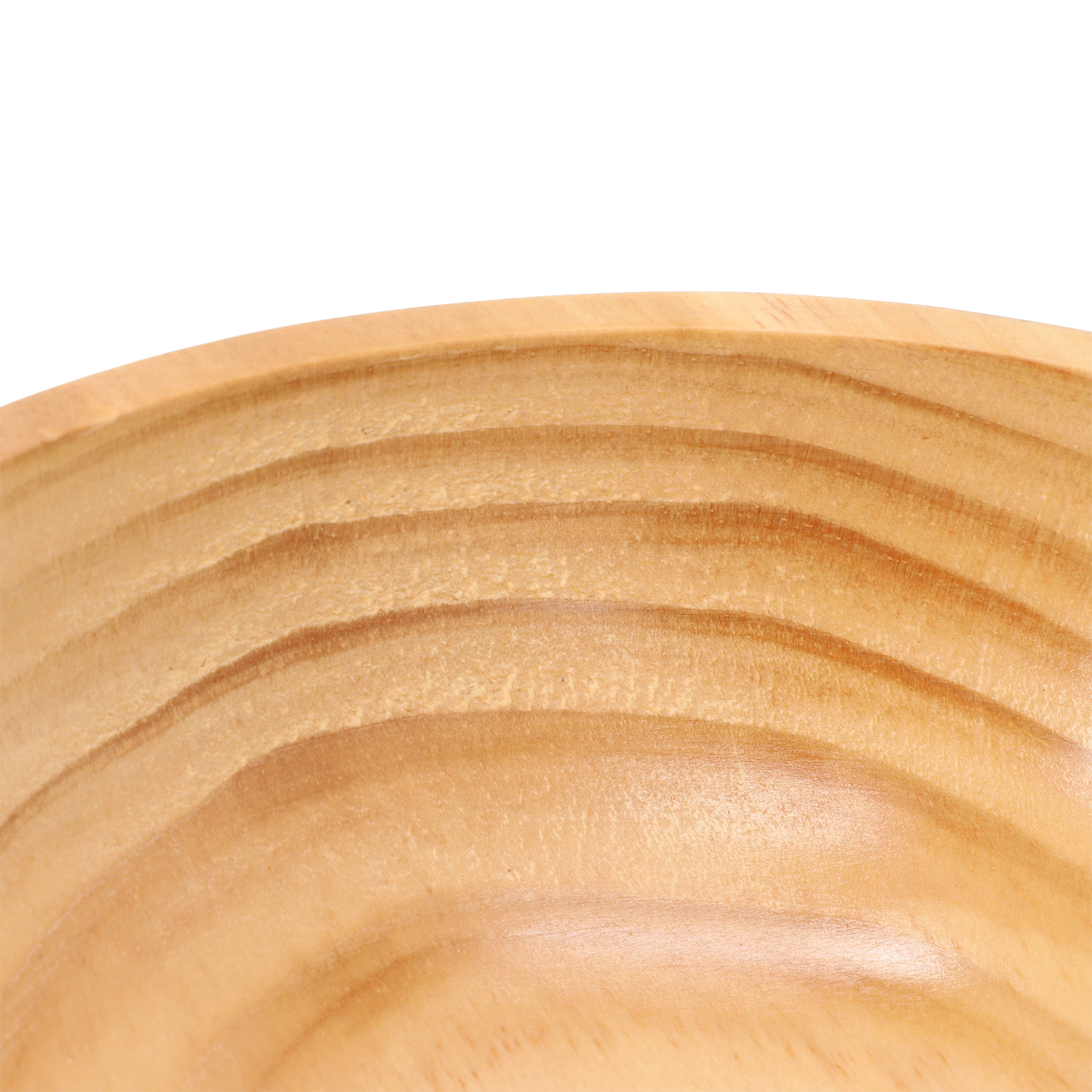 MegaChef 4 Piece 7 Inch Light Acacia Wood Serving Bowl