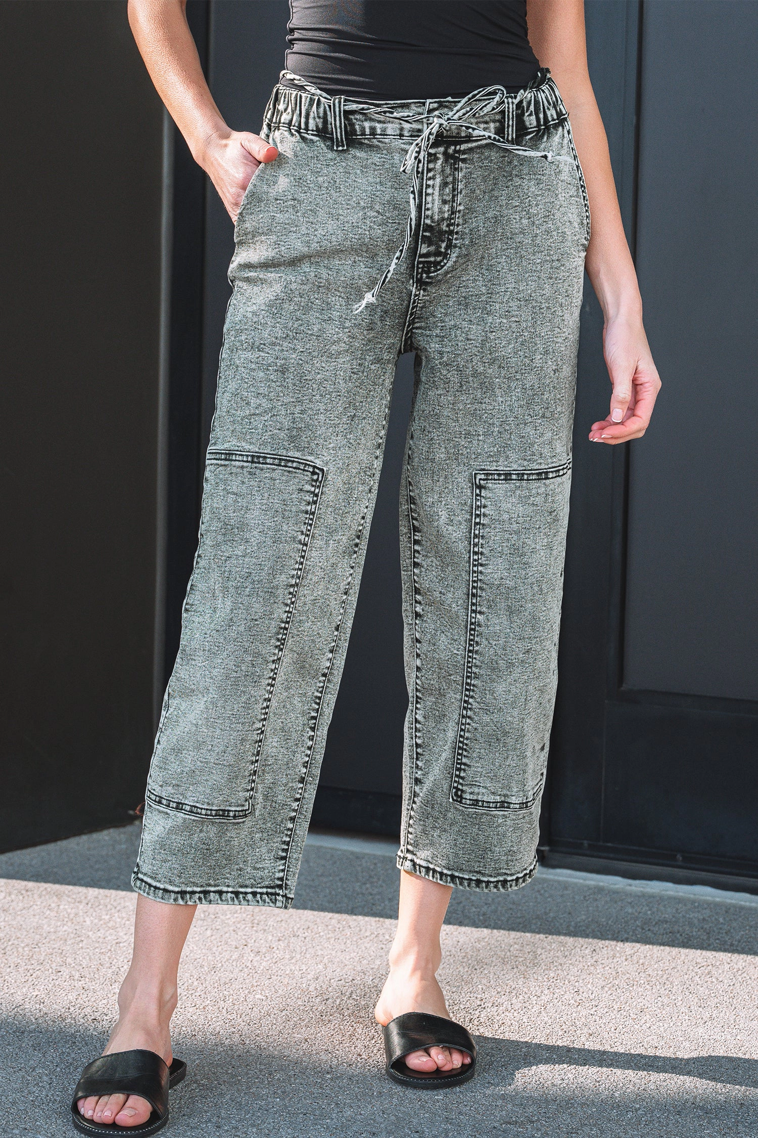 Threaded Pear Women's Mckinley Wash Barrel Fit Pants