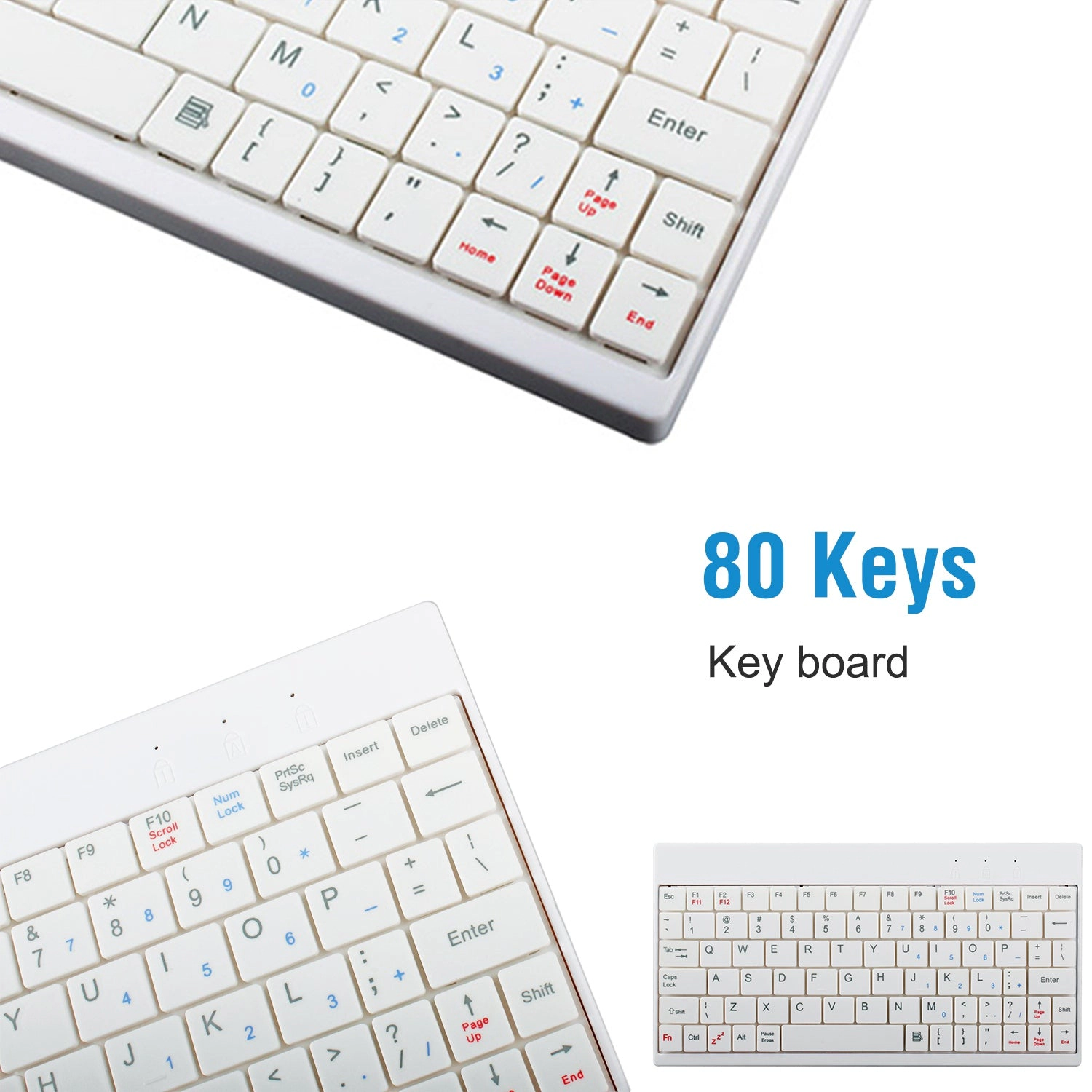 GBruno 80-Key Wired USB Keyboard With Tablet Stand