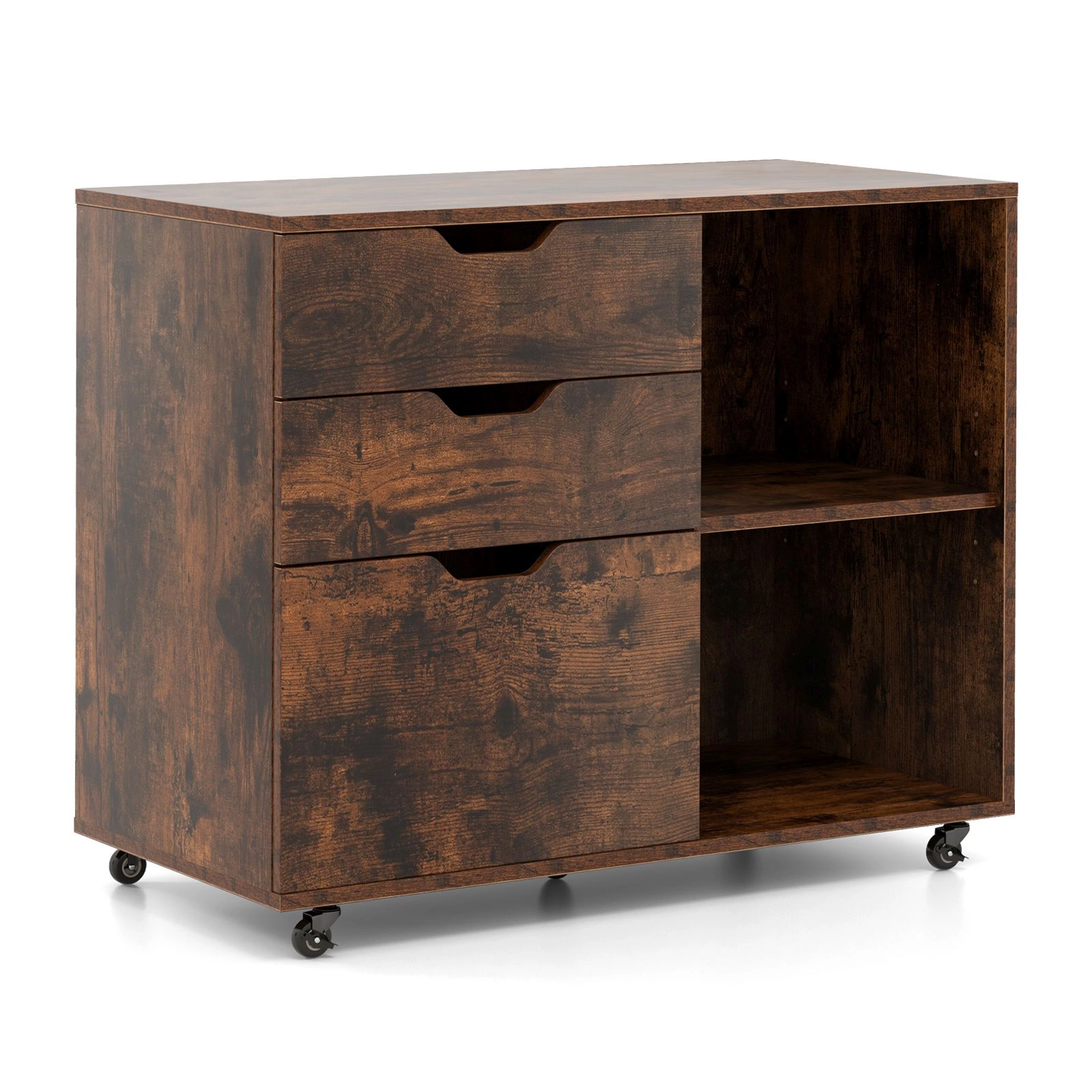 SlickBlue 3-Drawer Mobile File Cabinet with Adjustable Shelf & Printer Stand