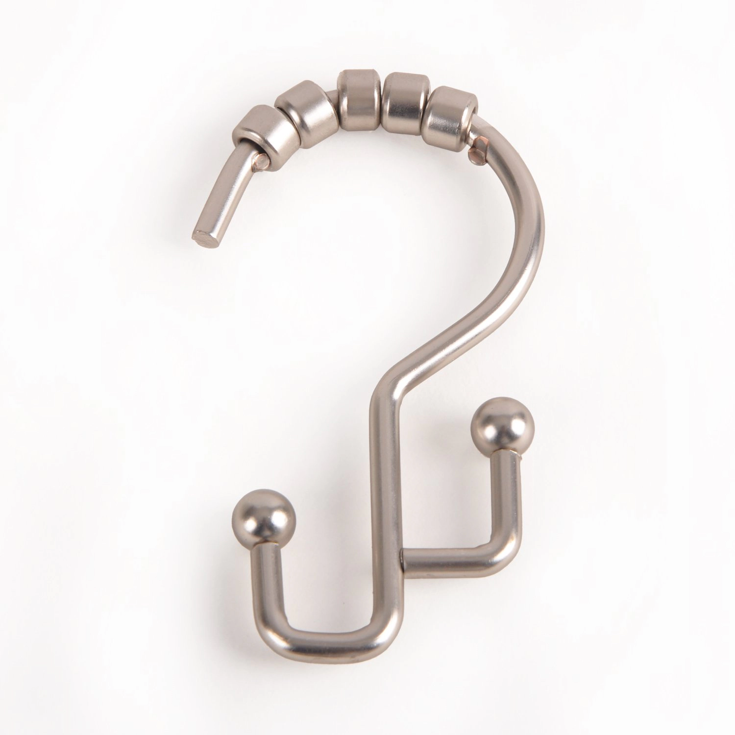 Utopia Alley Rust-Resistant Stepped Metal Double Shower Curtain Hooks, Easy Glide Hooks - Set of 12
