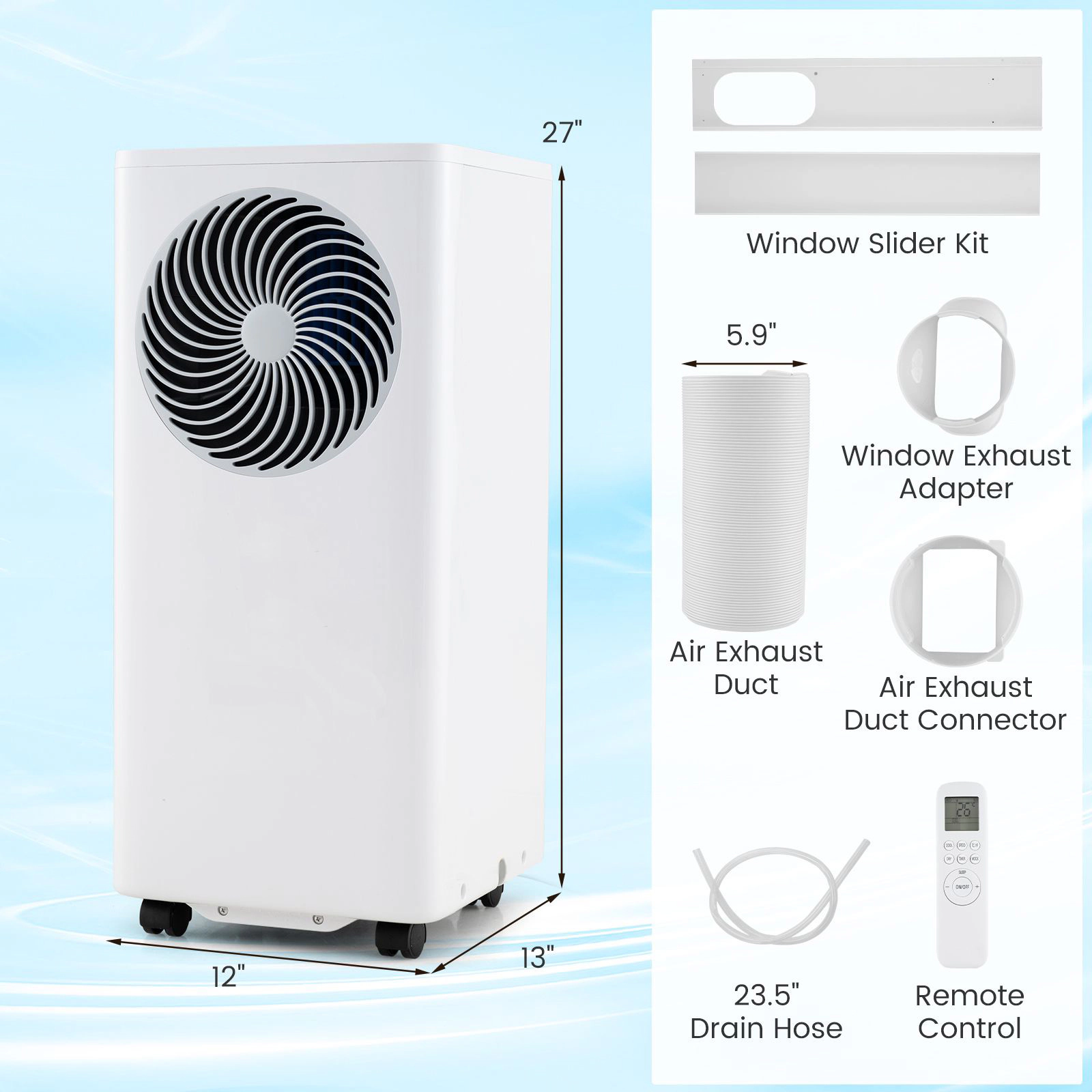 Slickblue 10000 BTU Portable AC Unit with Cooling and Fan Modes