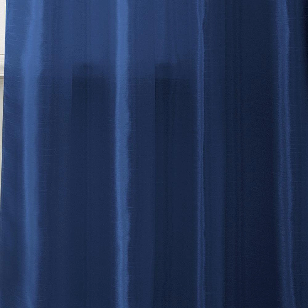 RT Designers Collection Nancy Faux Luxurious Silk Grommet Curtain Panel 54" x 84" Navy