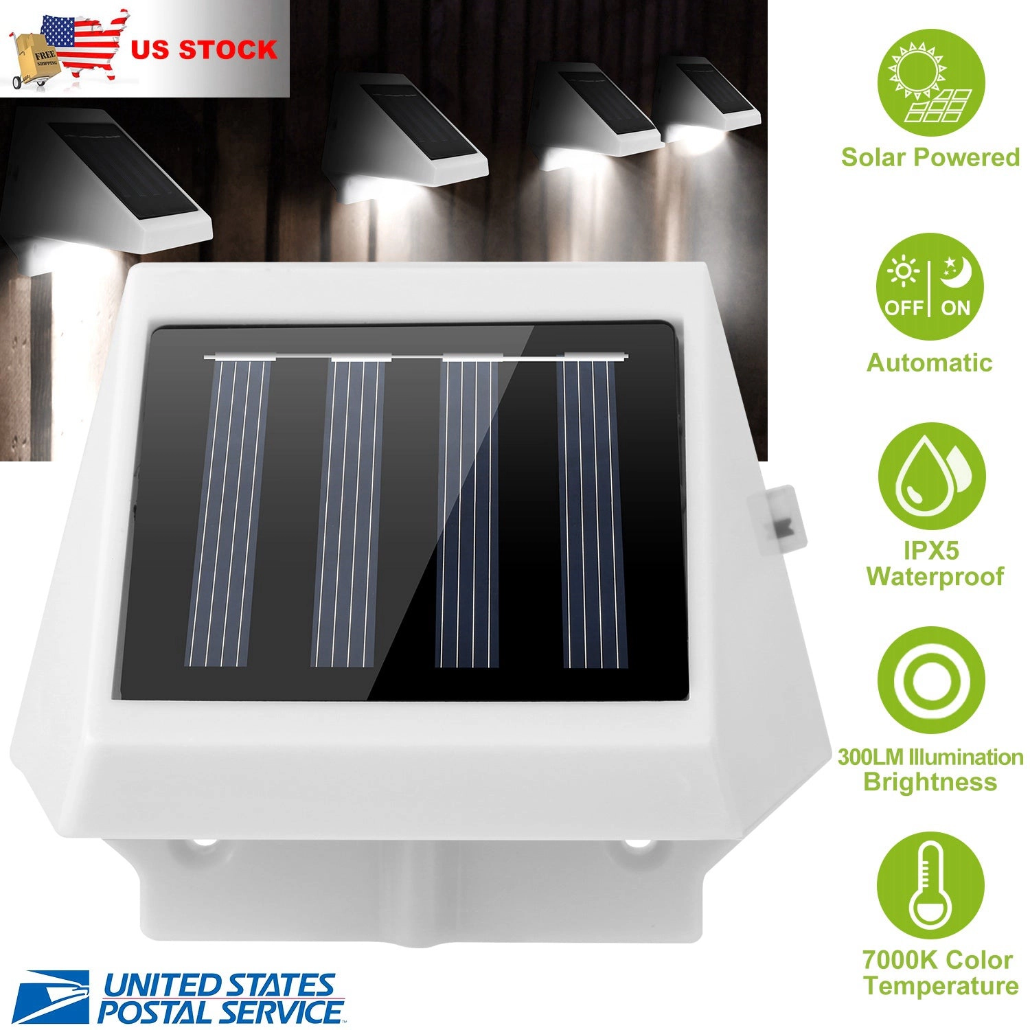 GBruno Solar LED Stair Light Waterproof Pathway Lamp
