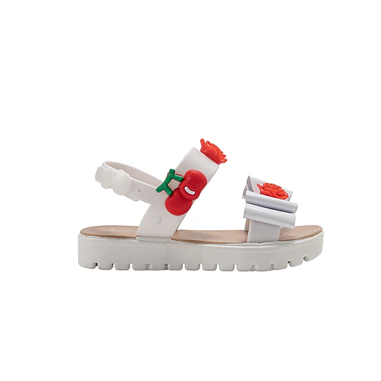 bebe Girl's Footbed Slide Sandals with Buckle Straps and Charm Accents