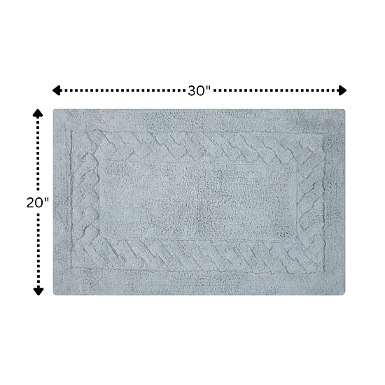 Chain Bath Rug 220 GSF Soft Plush Cotton Non Skid Back By Knightsbridge