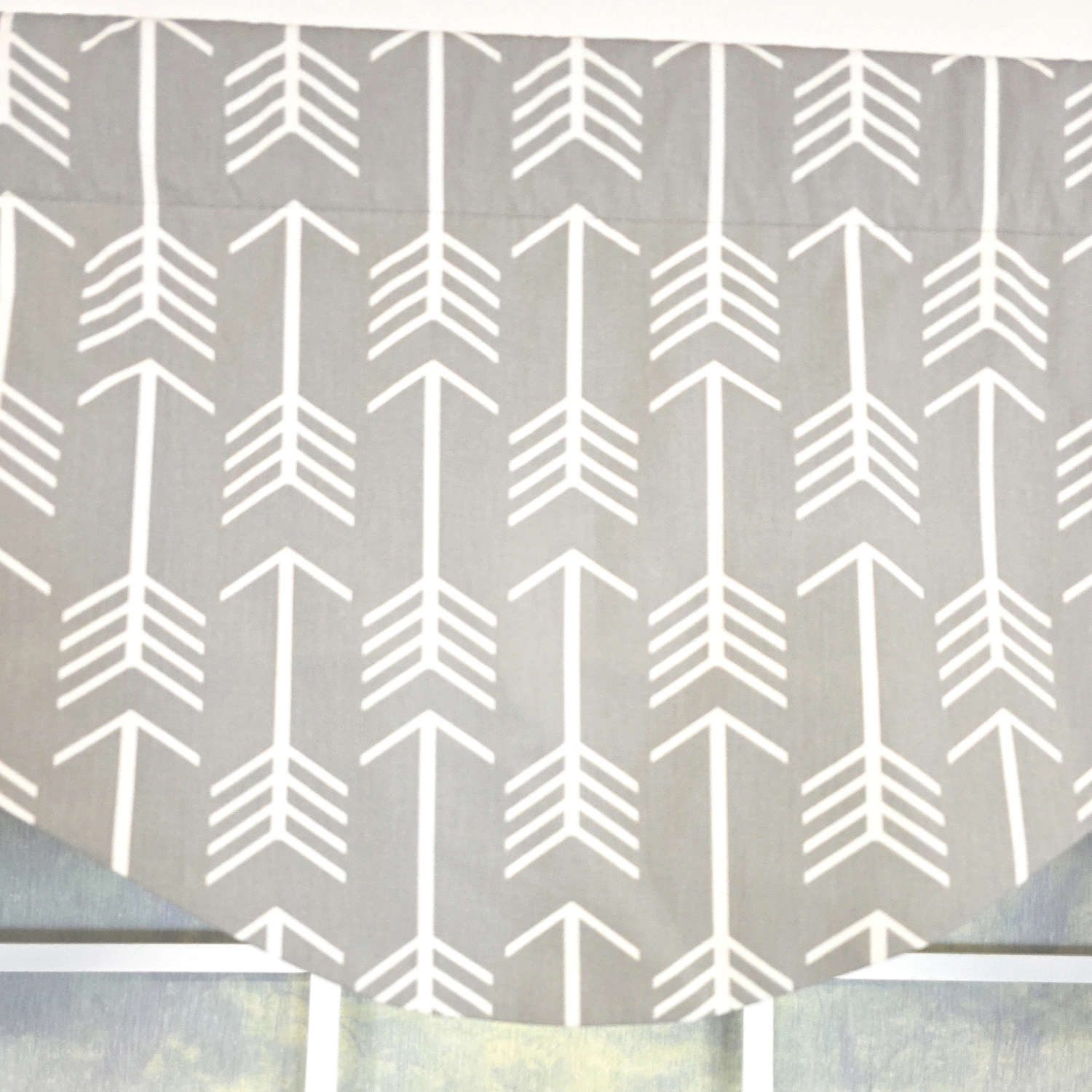 RLF Home 100% Cotton Native Cornice With Poly/Cotton Ivory lining Rod Pocket Valance 50" x 17" Sil