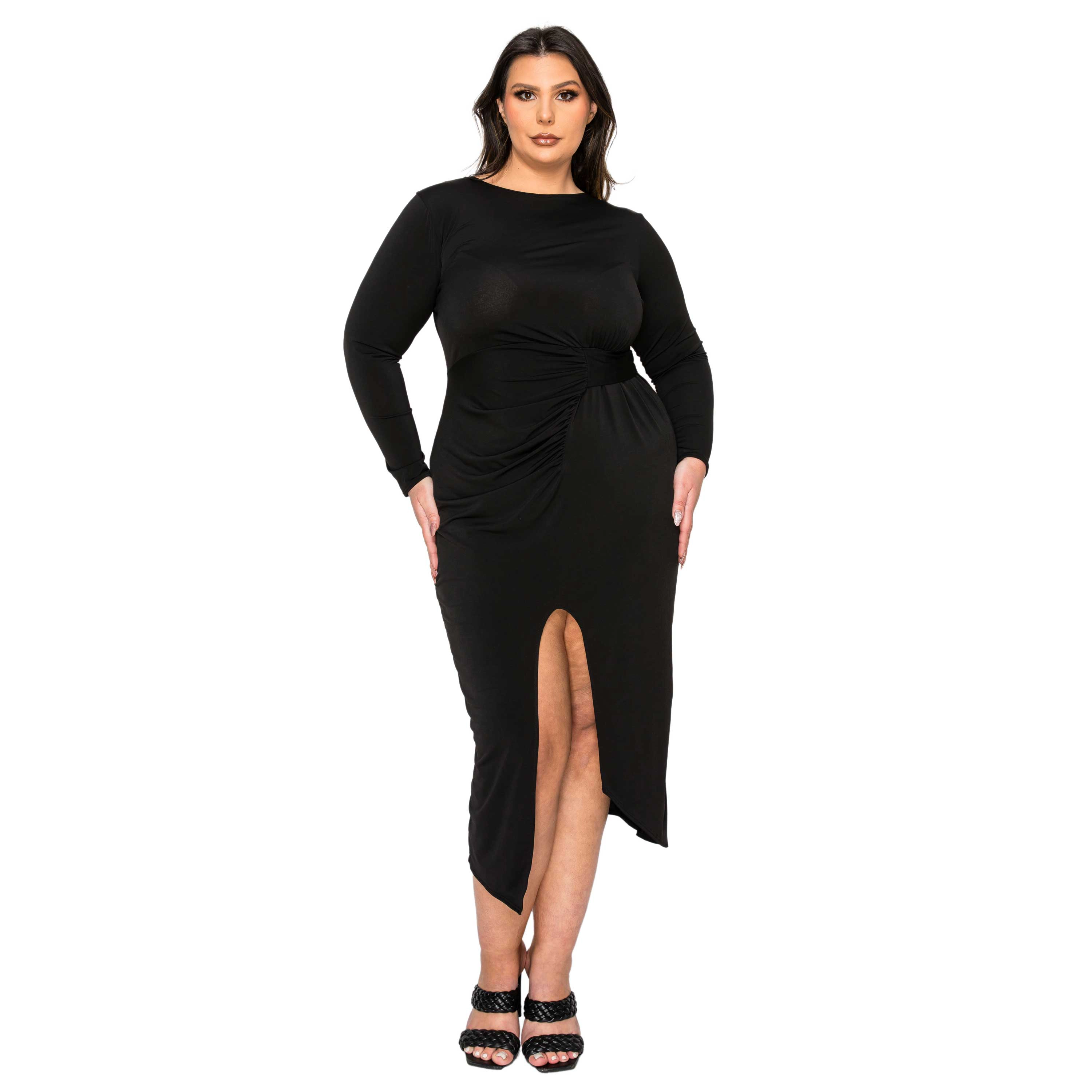 L I V D Women's Plus Estelle Ruched Bodycon Midi Dress