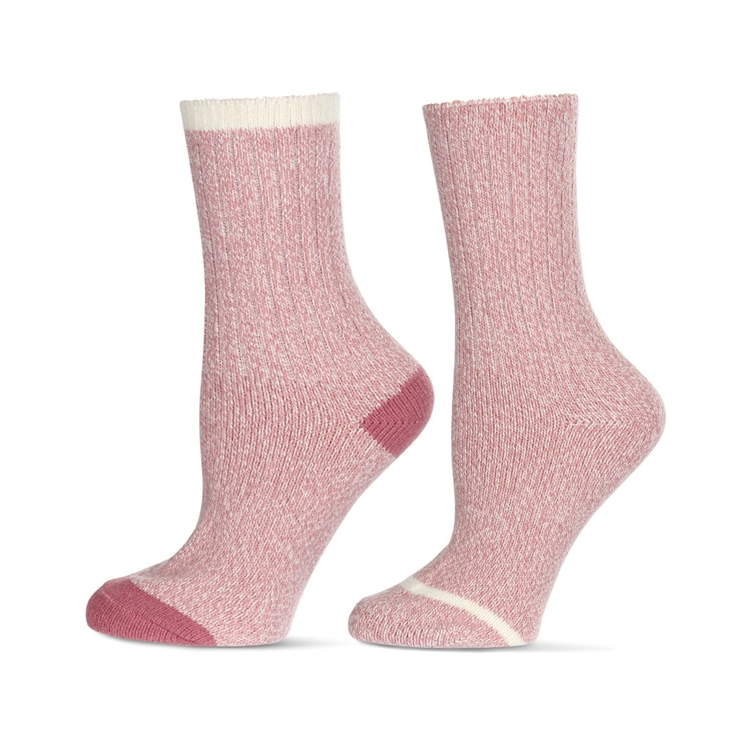 MeMoi Women's 2 Pair Pack Fine Stripe Buttersoft Crew Socks