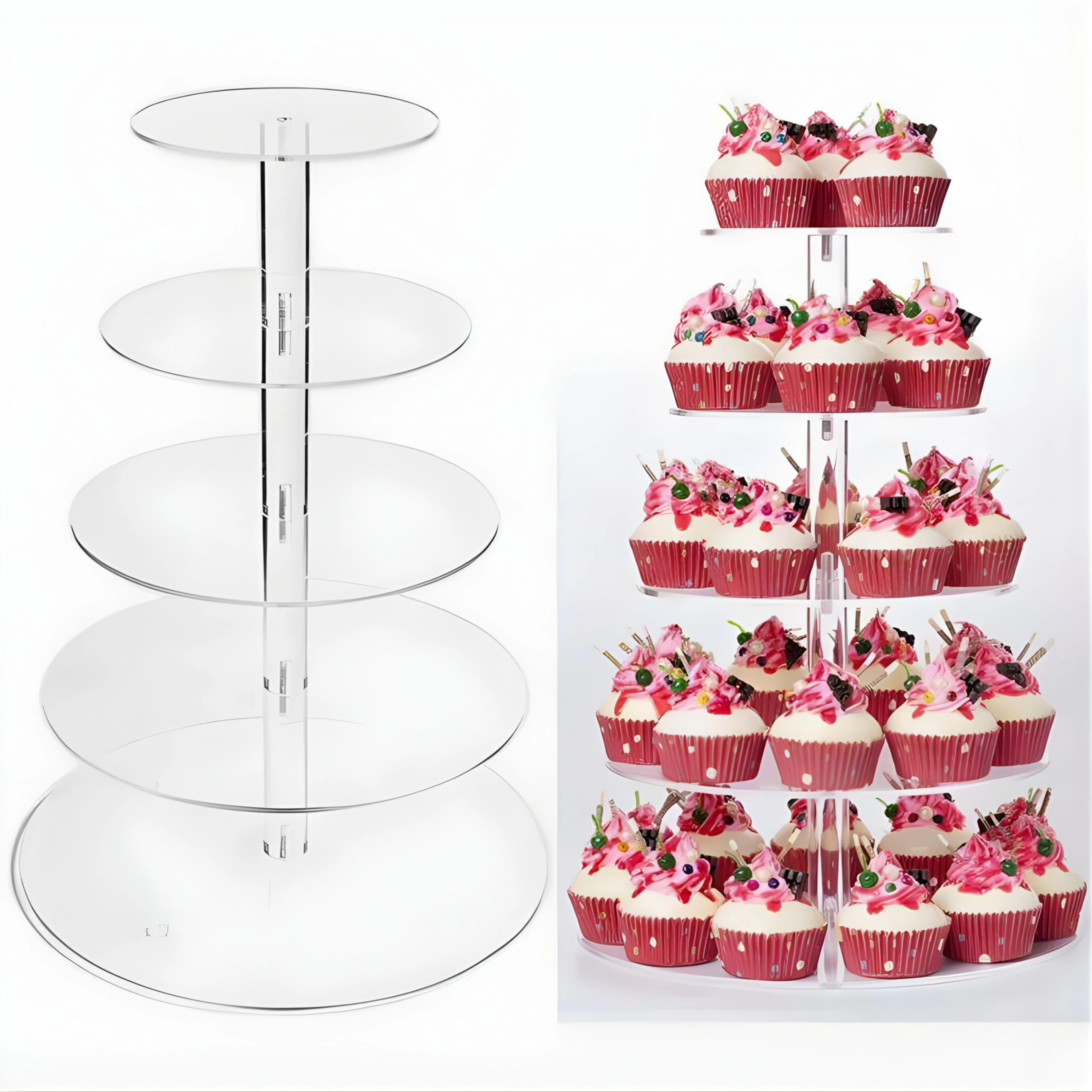 Kitcheniva Acrylic 5 Tier Dessert Cupcake Stand